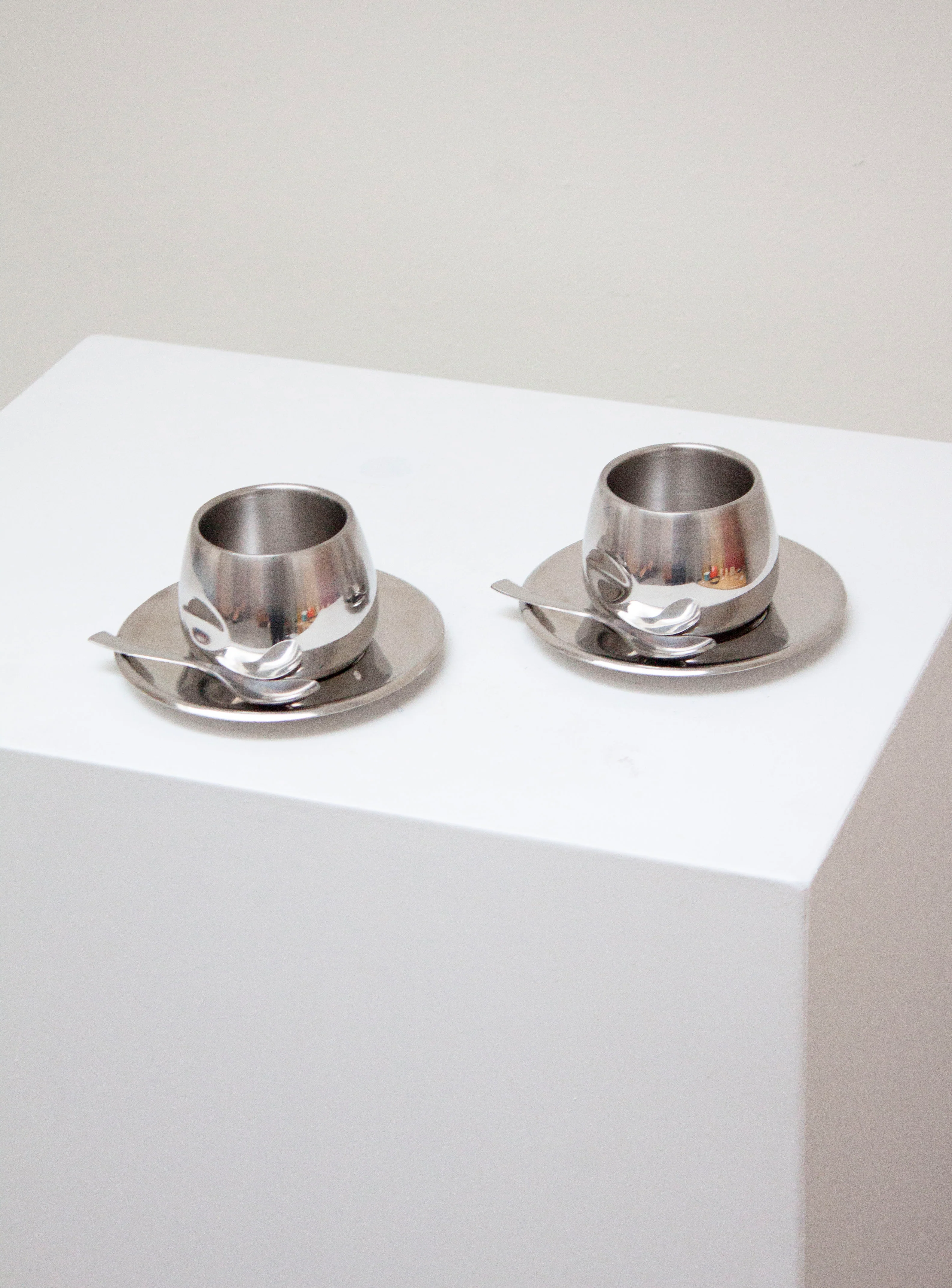 AMC Italy Stainless Steel Coffee Cup, Saucer & Spoon - Image 6