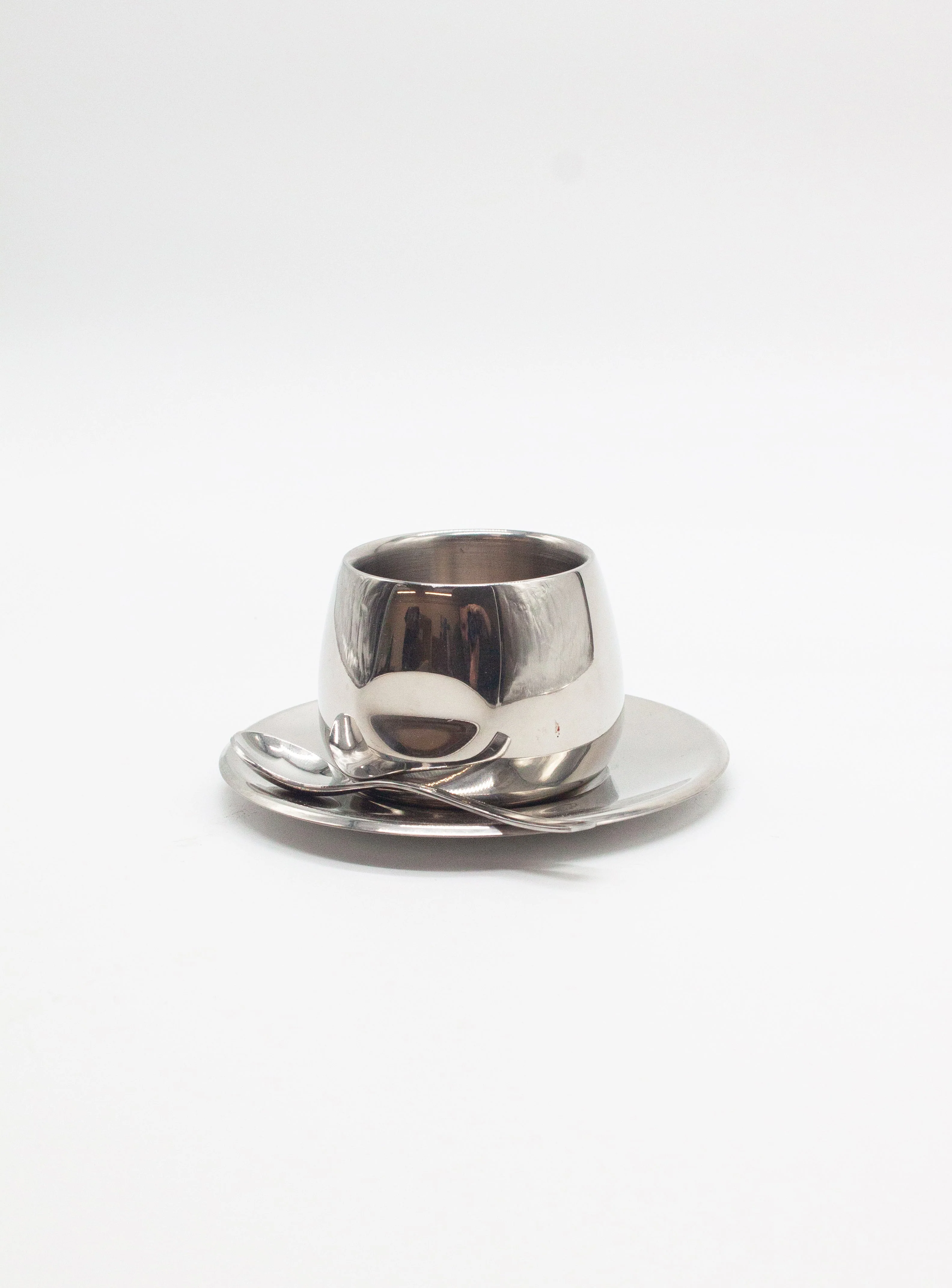 AMC Italy Stainless Steel Espresso Cups, Saucers & Spoons (Set of 6) - Image 11