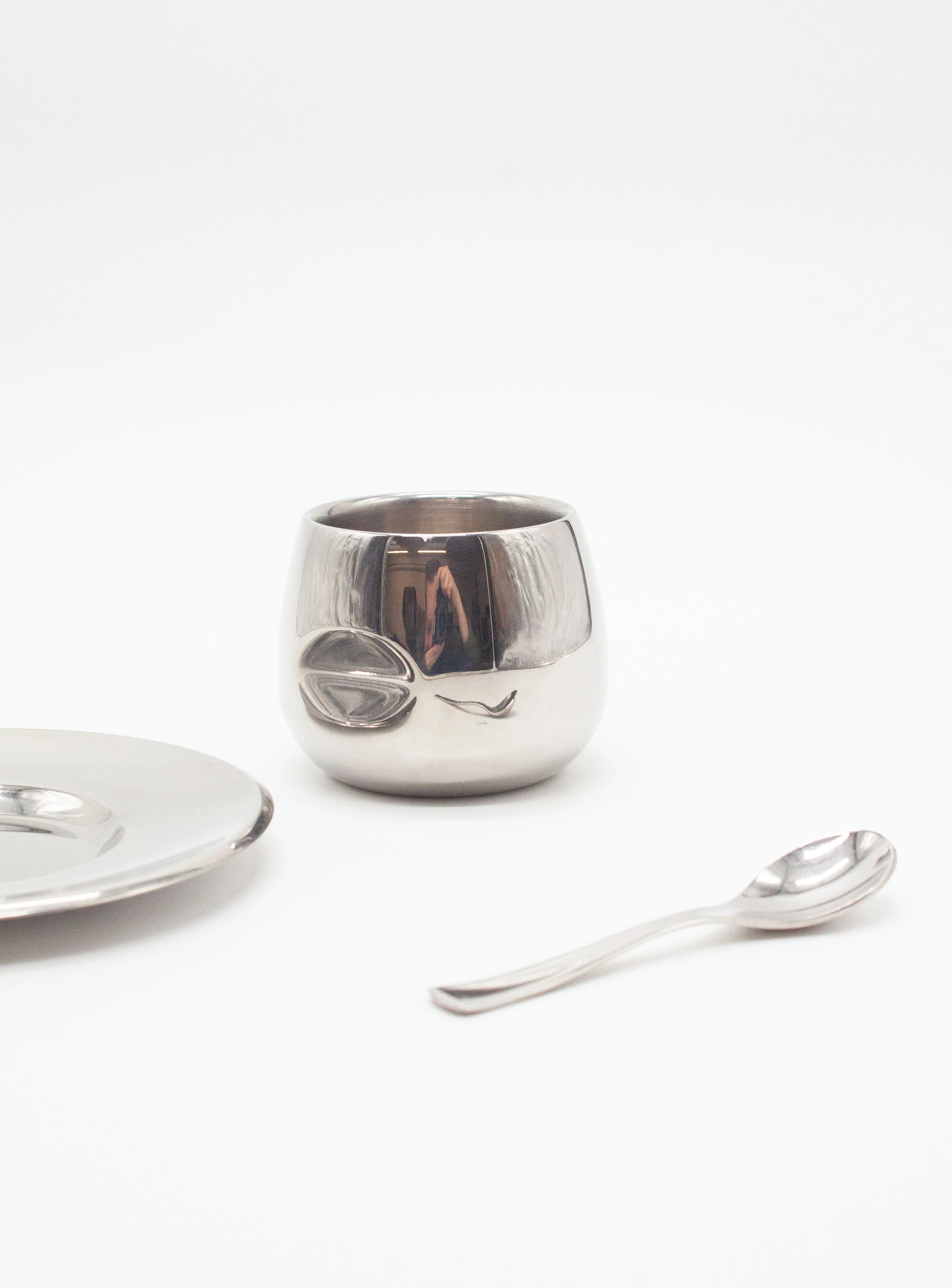 AMC Italy Stainless Steel Espresso Cups, Saucers & Spoons (Set of 6) - Image 16