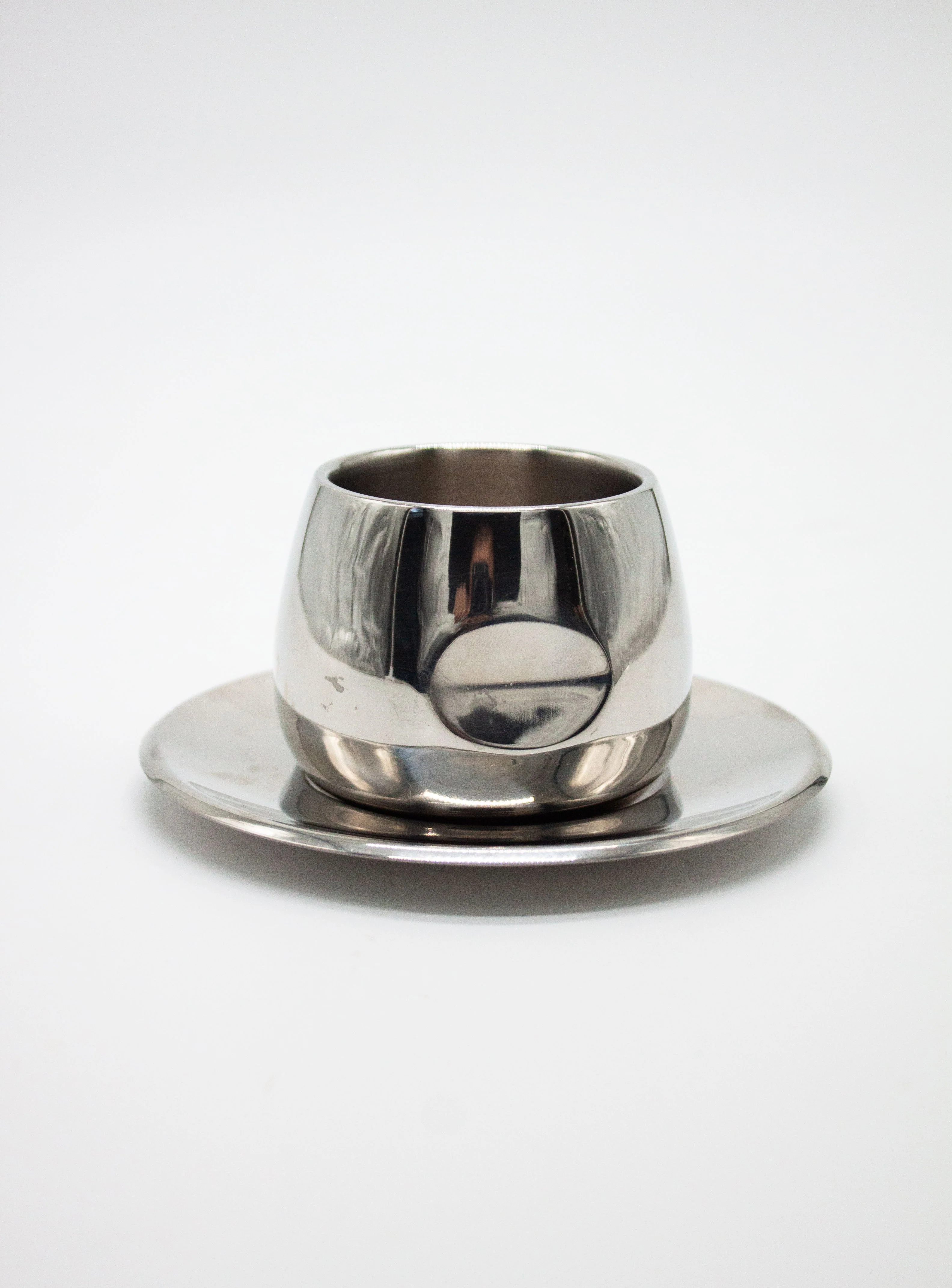 AMC Italy Stainless Steel Espresso Cups, Saucers & Spoons (Set of 6) - Image 9