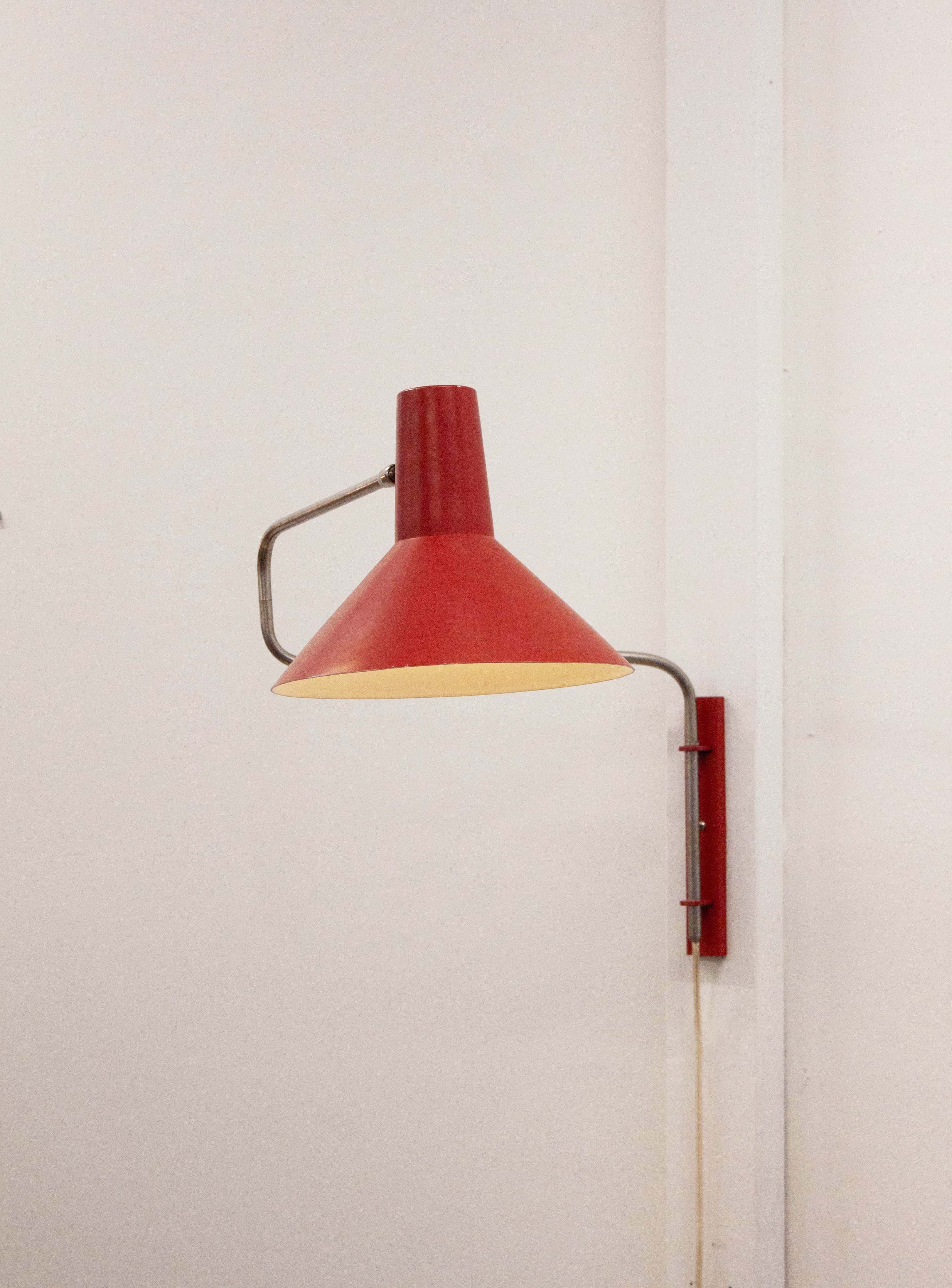 Anvia Elbow Wall Lamp by J.J.M. Hoogervorst (Red) - Image 7