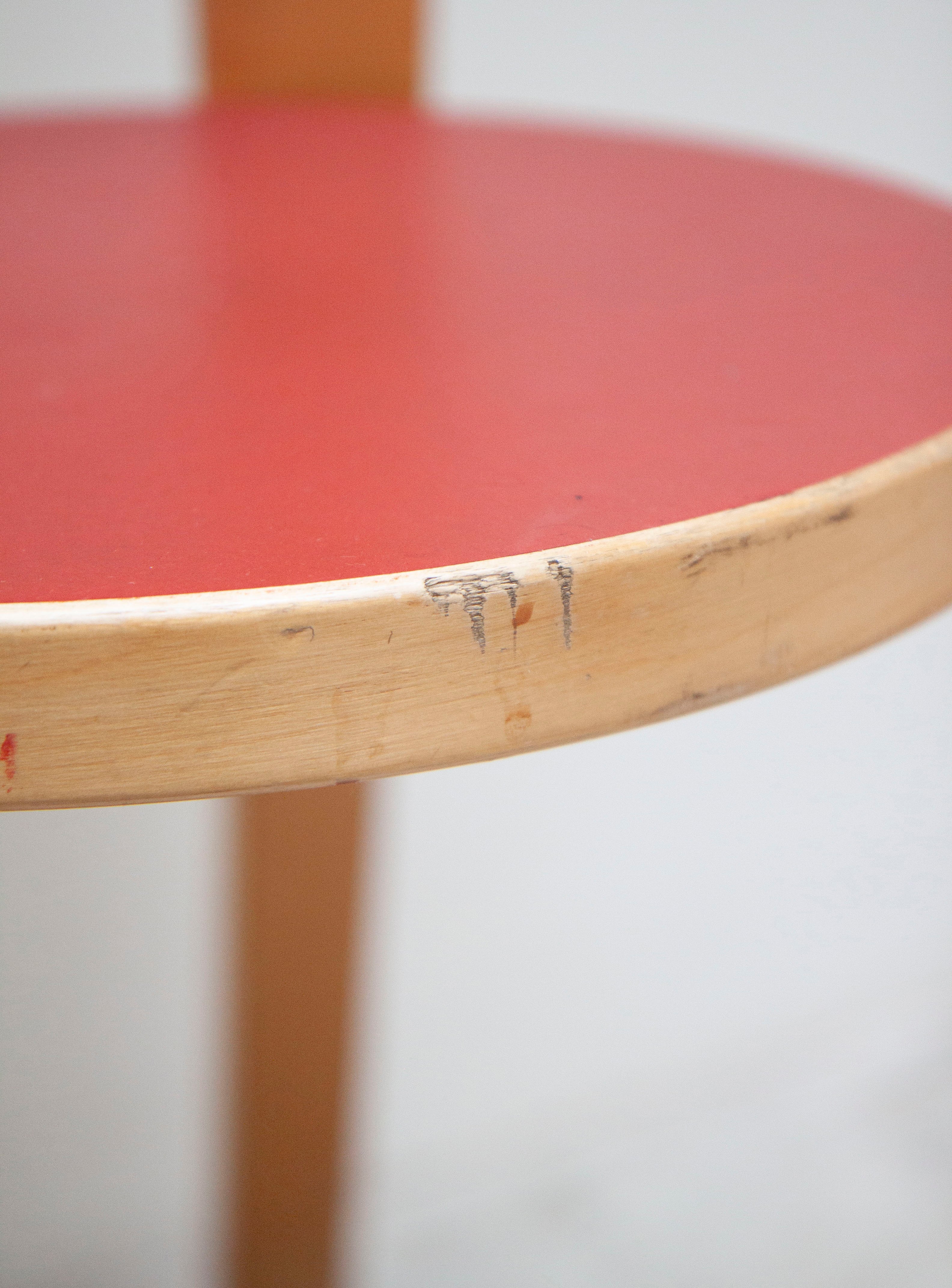 Artek 65 Chair by Alvar Aalto (Red) - Image 10