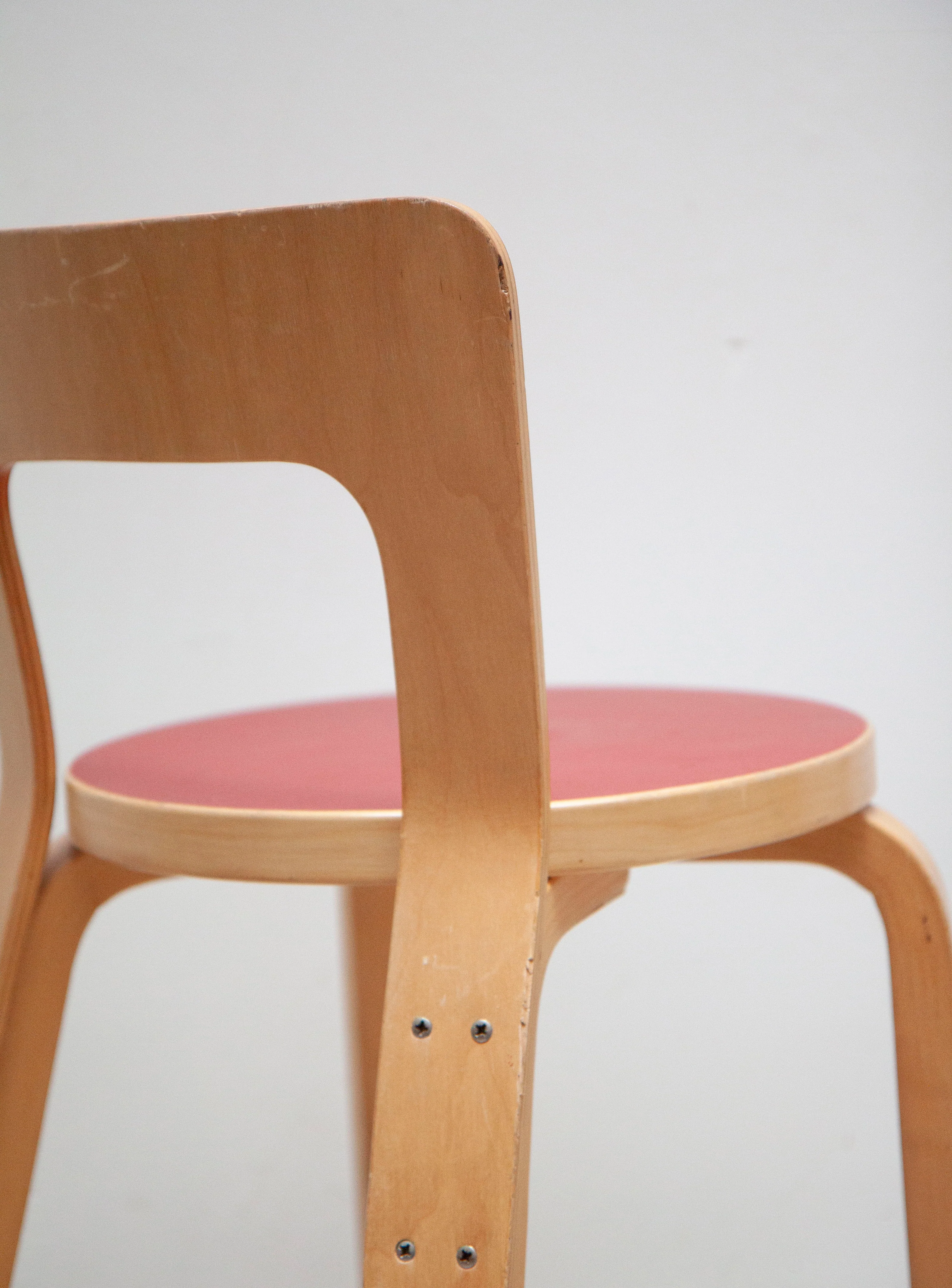 Artek 65 Chair by Alvar Aalto (Red) - Image 9