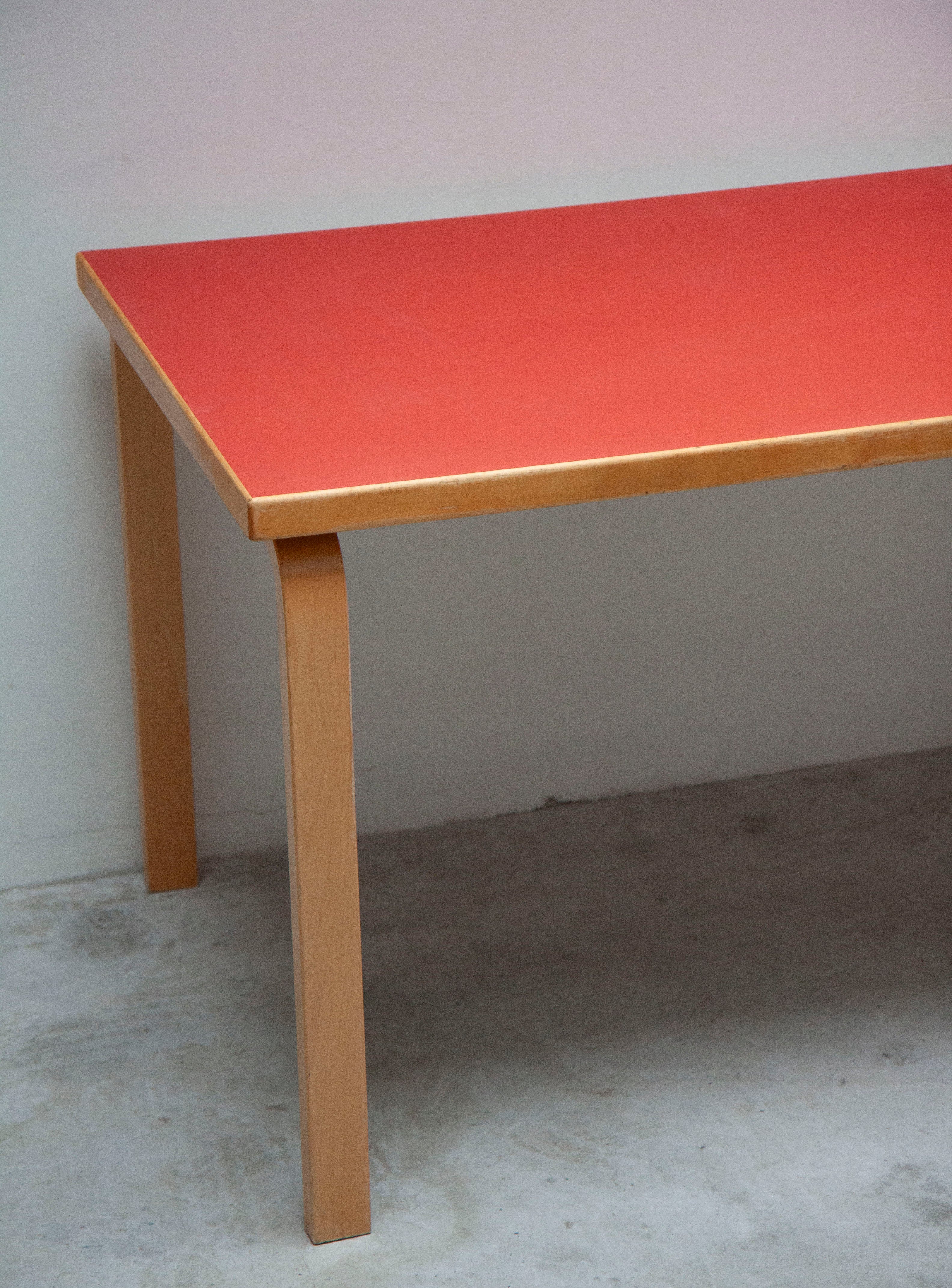 Artek 81B Dining Table by Alvar Aalto (Red) - Image 9