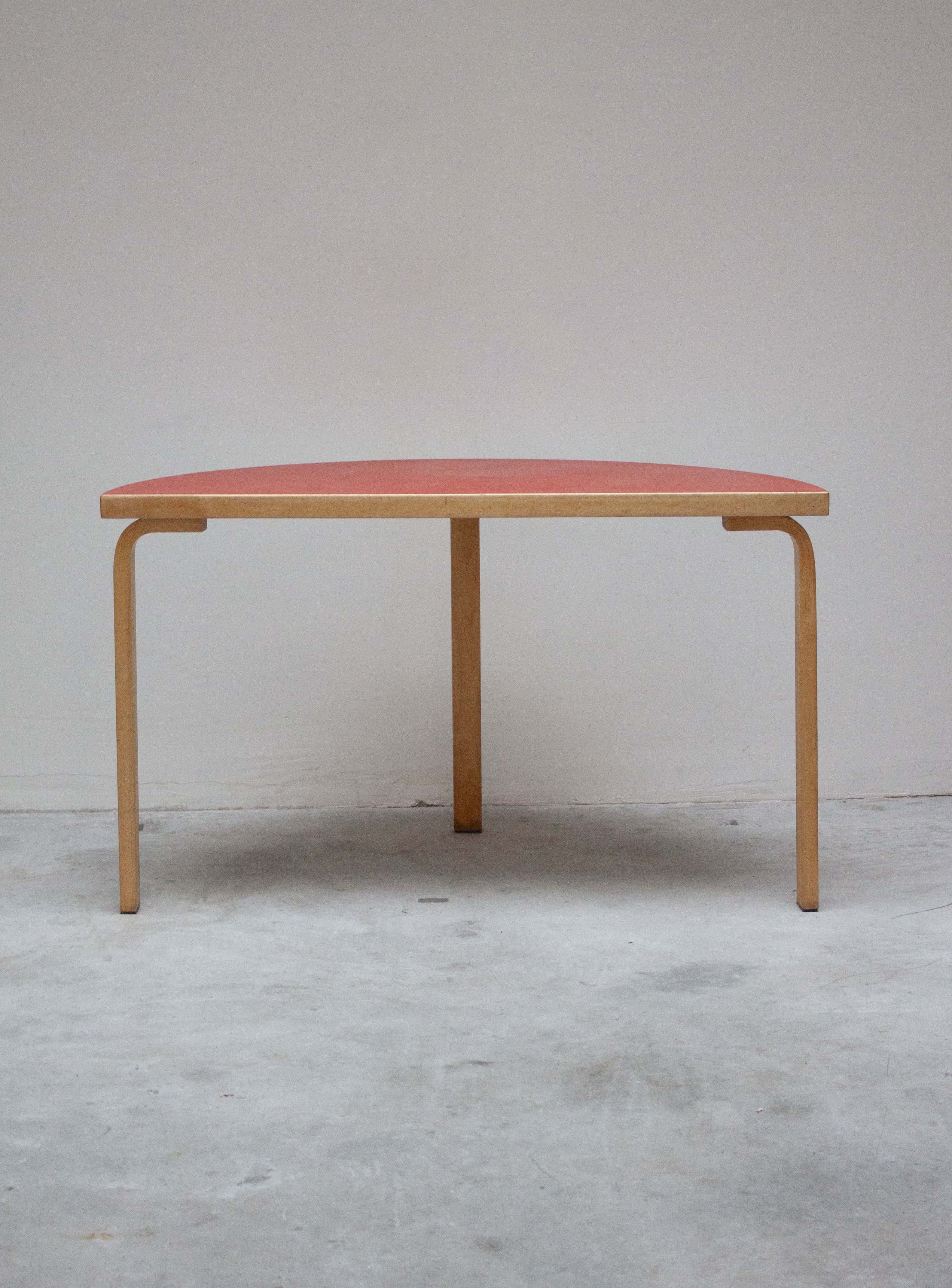 Artek 95 Half Round Dining Table by Alvar Aalto (Red) - Image 11