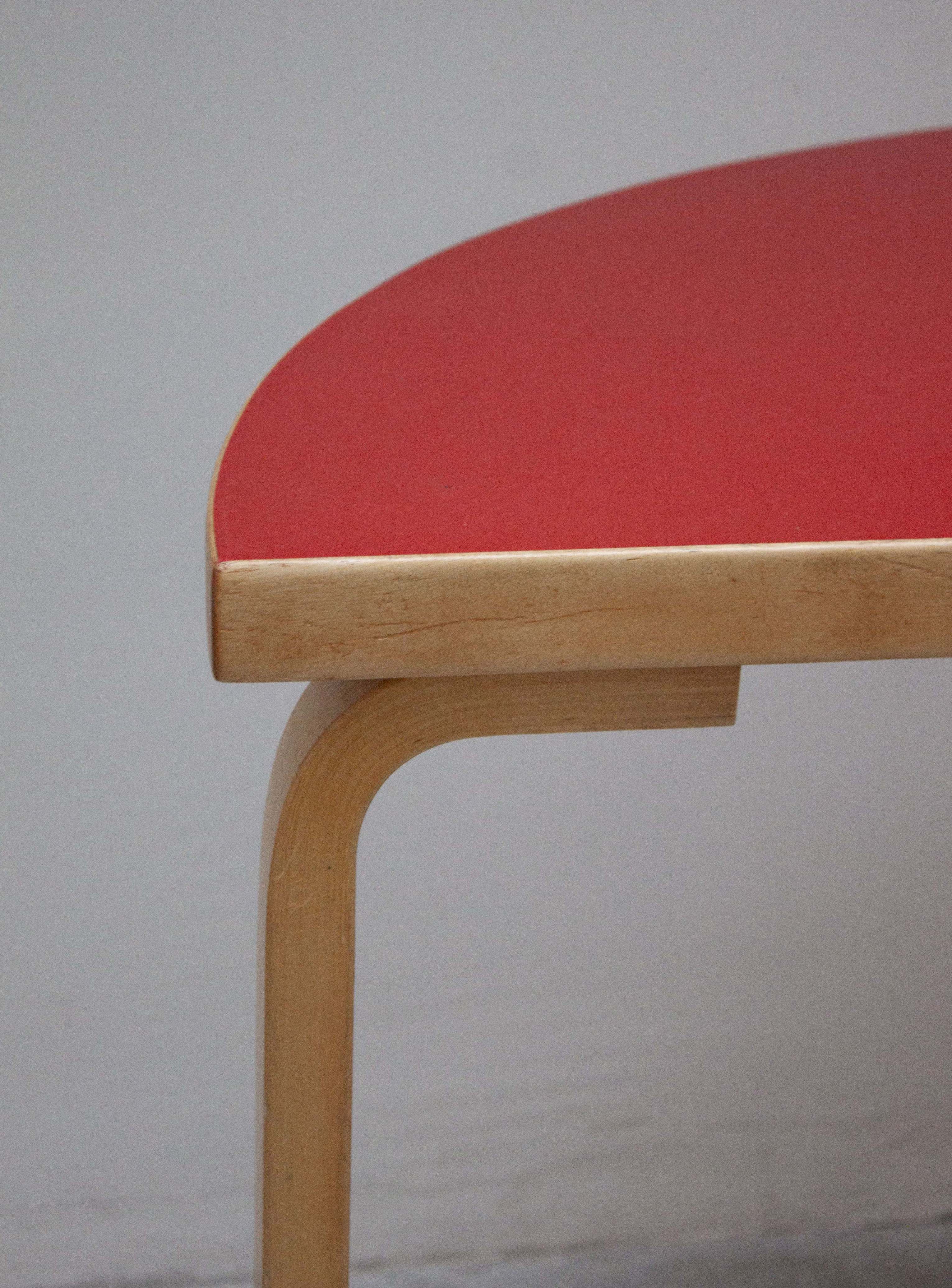 Artek 95 Half Round Dining Table by Alvar Aalto (Red) - Image 14