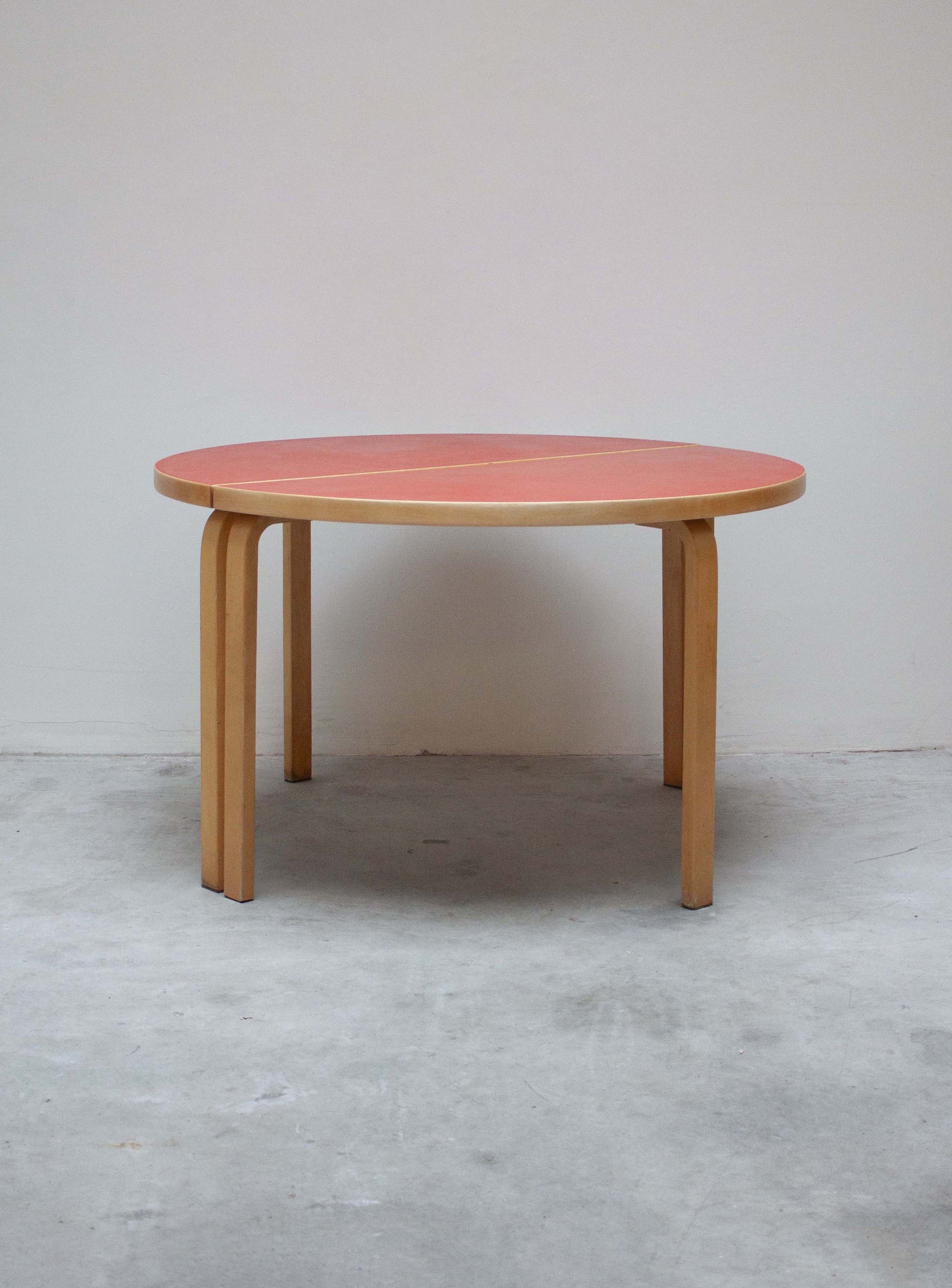 Artek 95 Half Round Dining Table by Alvar Aalto (Red) - Image 17