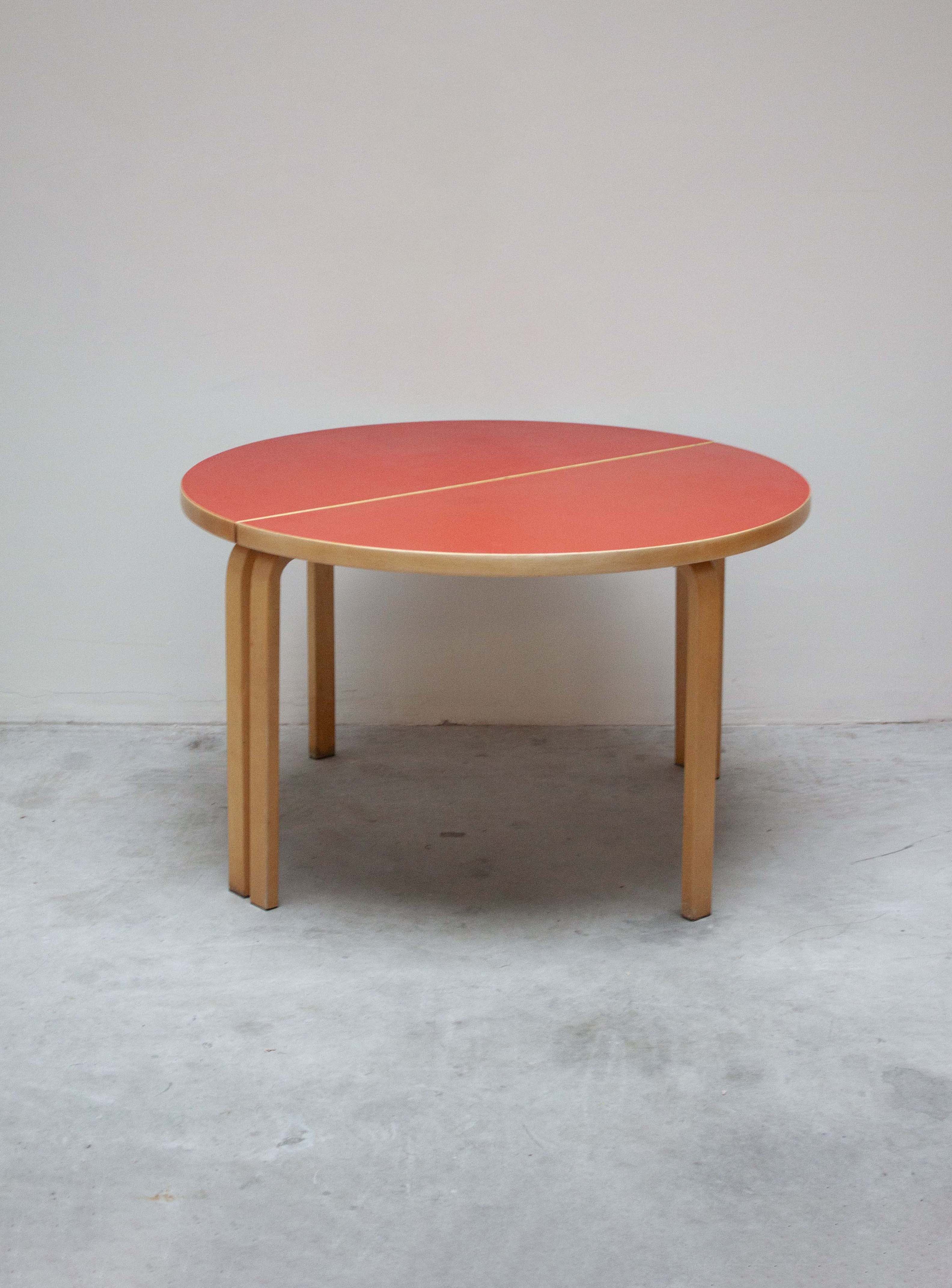 Artek 95 Half Round Dining Table by Alvar Aalto (Red) - Image 20