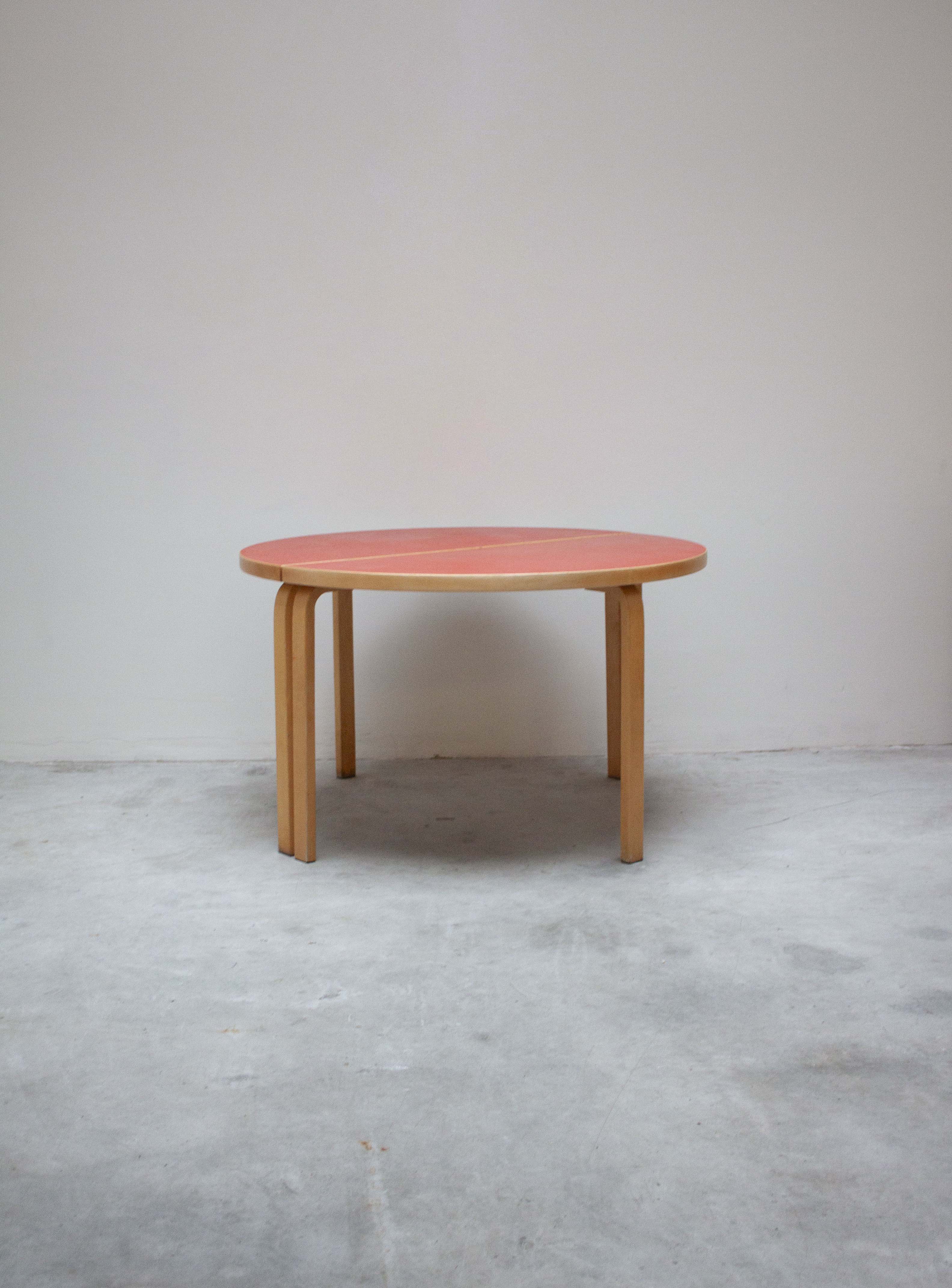 Artek 95 Half Round Dining Table by Alvar Aalto (Red) - Image 21