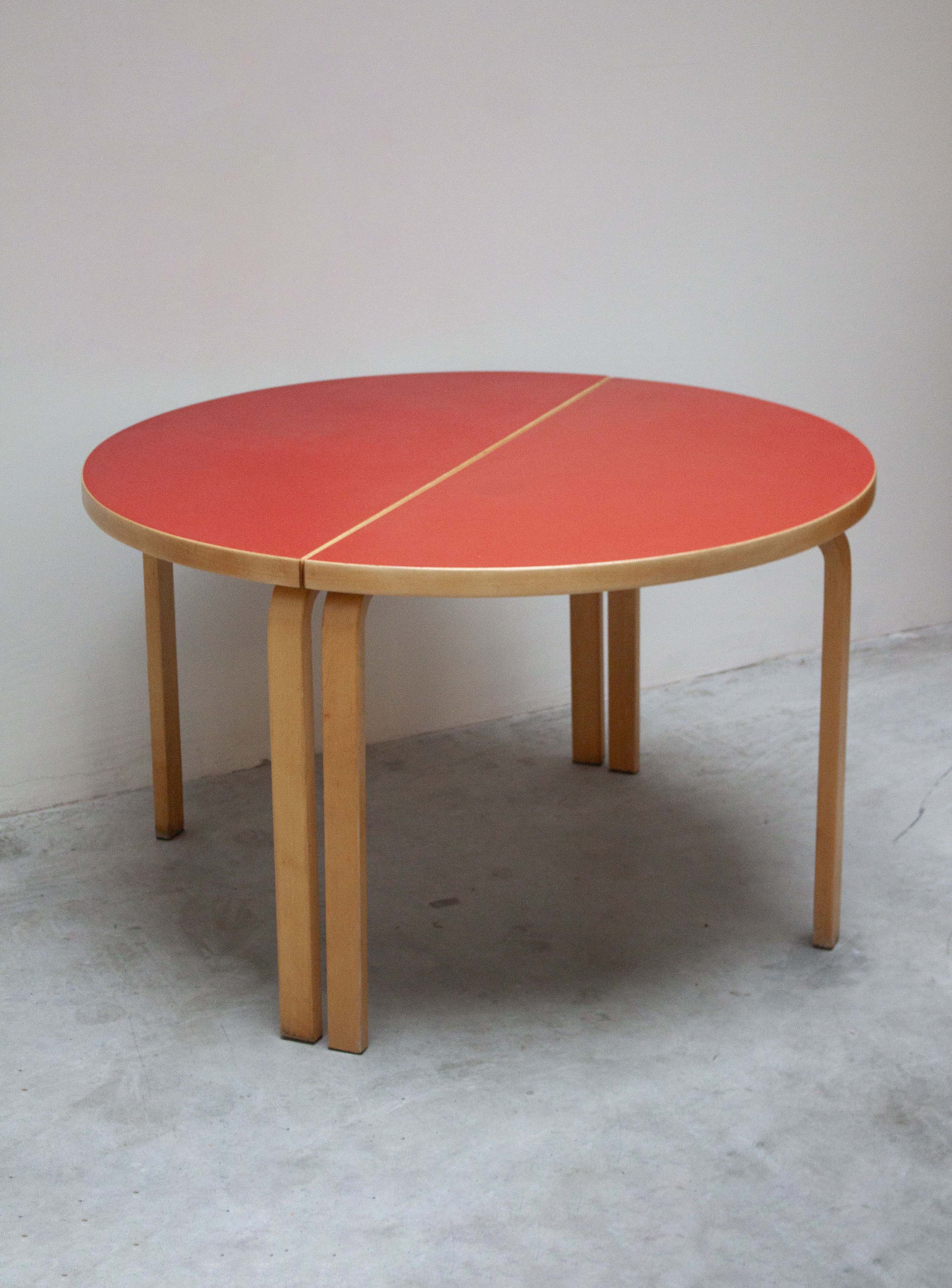 Artek 95 Half Round Dining Table by Alvar Aalto (Red) - Image 22