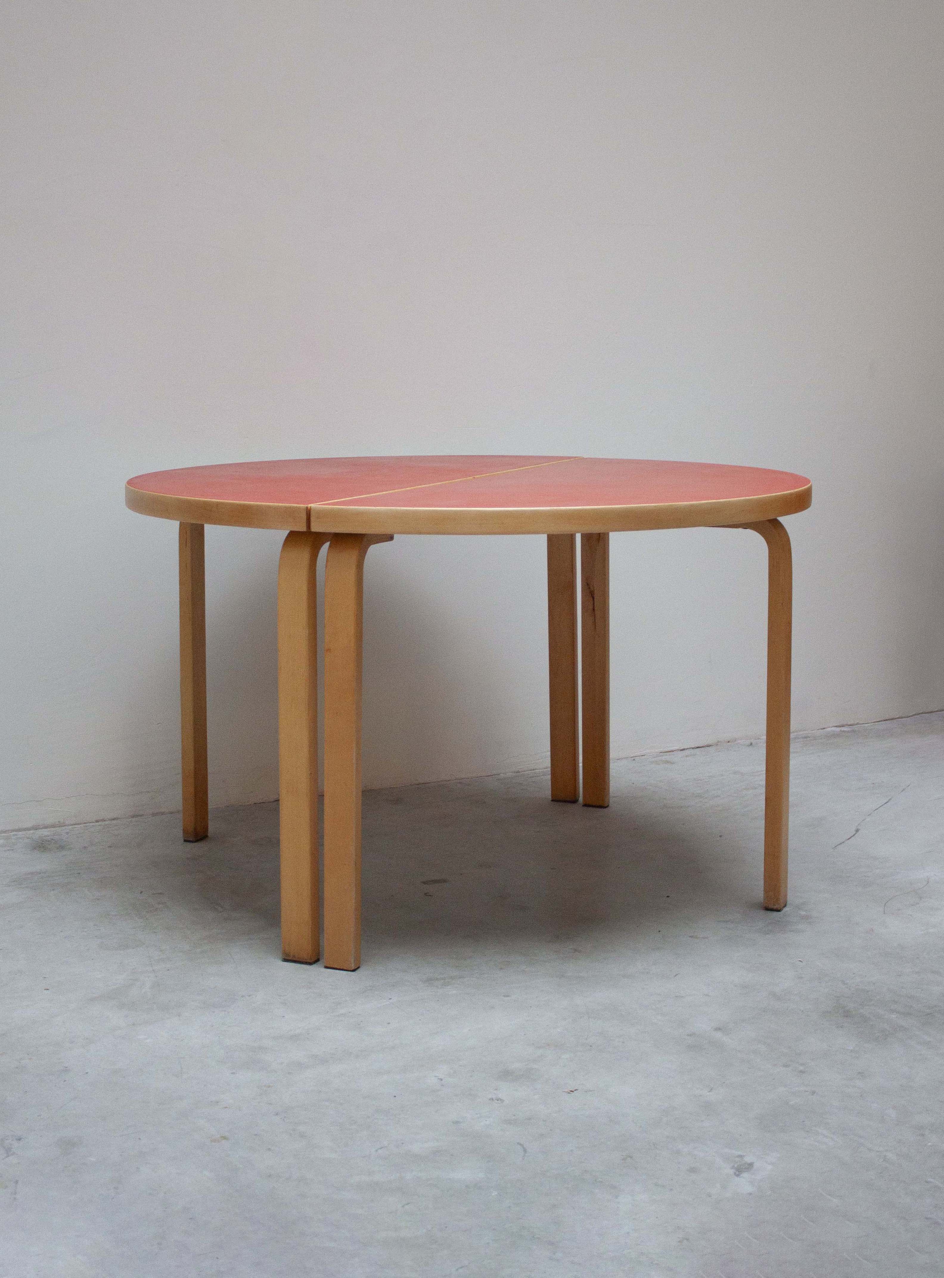 Artek 95 Half Round Dining Table by Alvar Aalto (Red) - Image 23