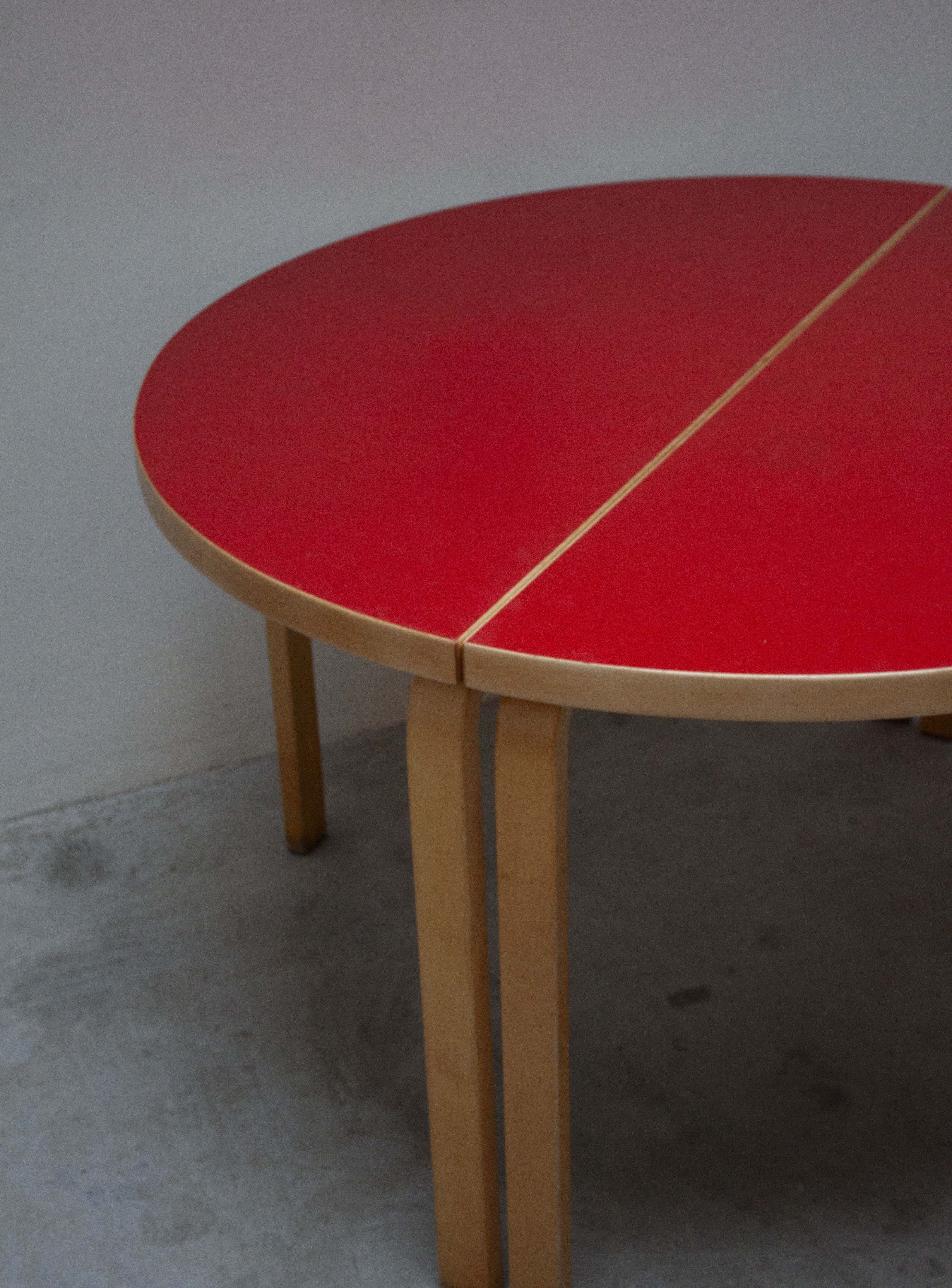 Artek 95 Half Round Dining Table by Alvar Aalto (Red) - Image 24