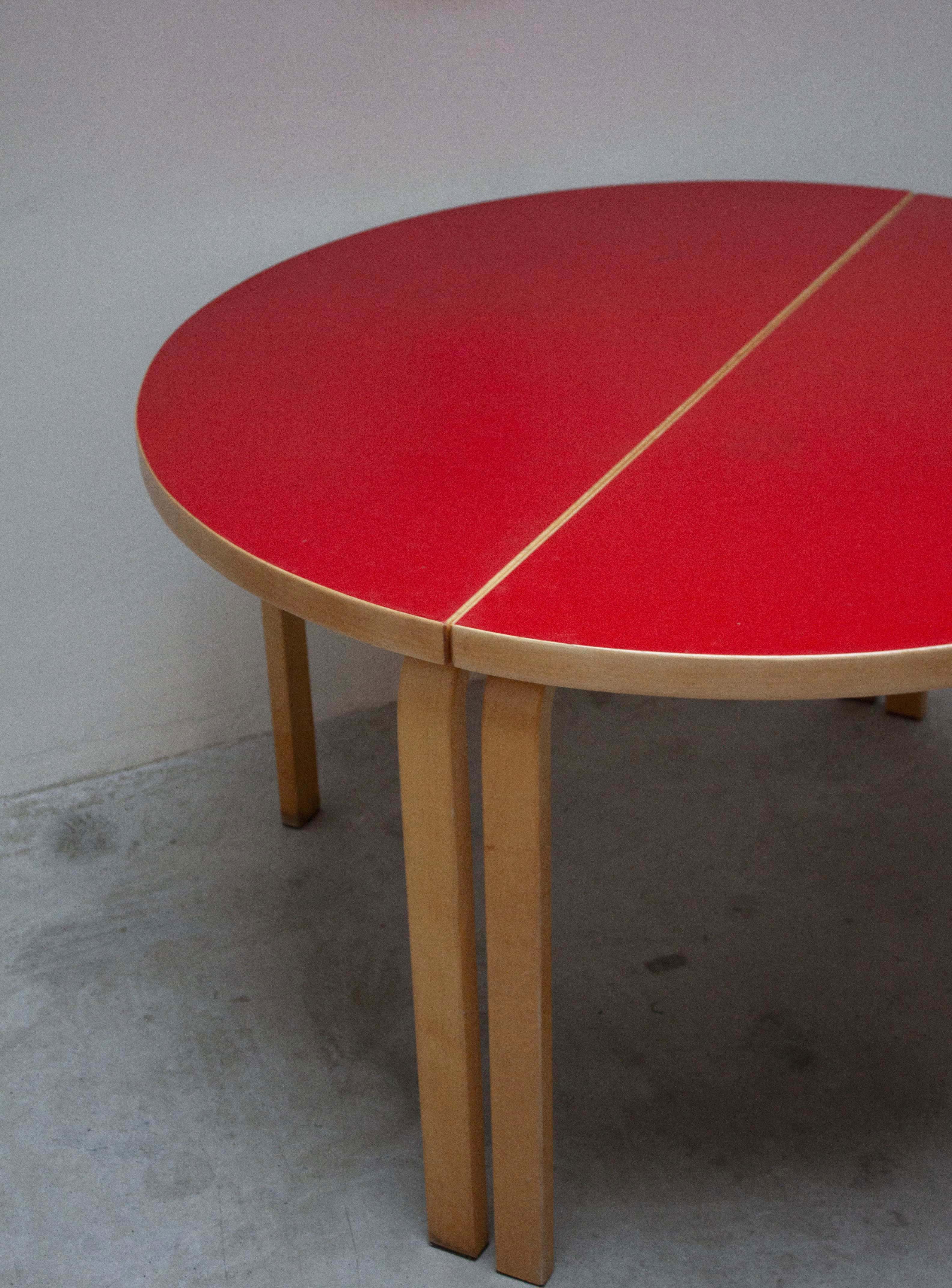 Artek 95 Half Round Dining Table by Alvar Aalto (Red) - Image 25