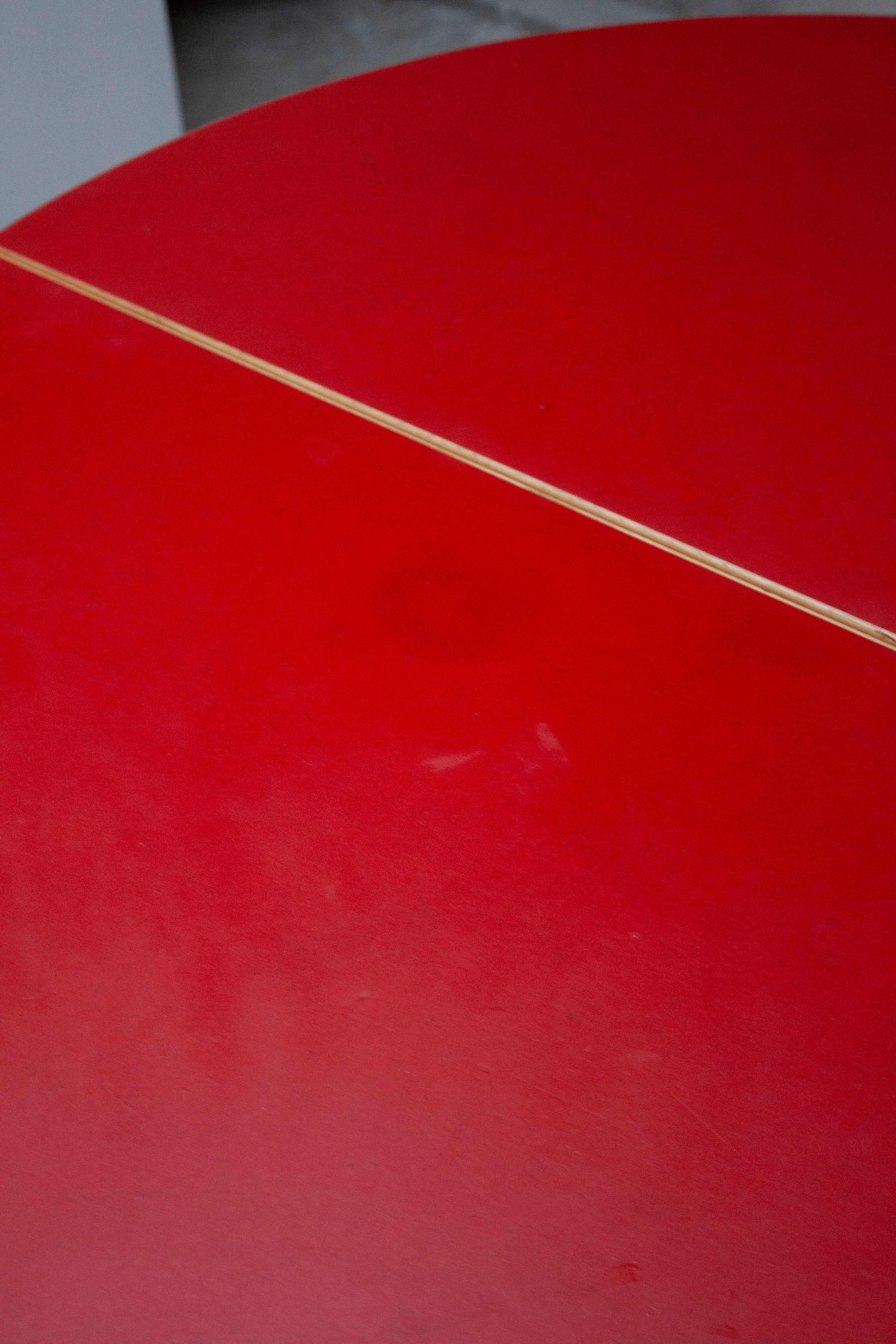 Artek 95 Half Round Dining Table by Alvar Aalto (Red) - Image 28