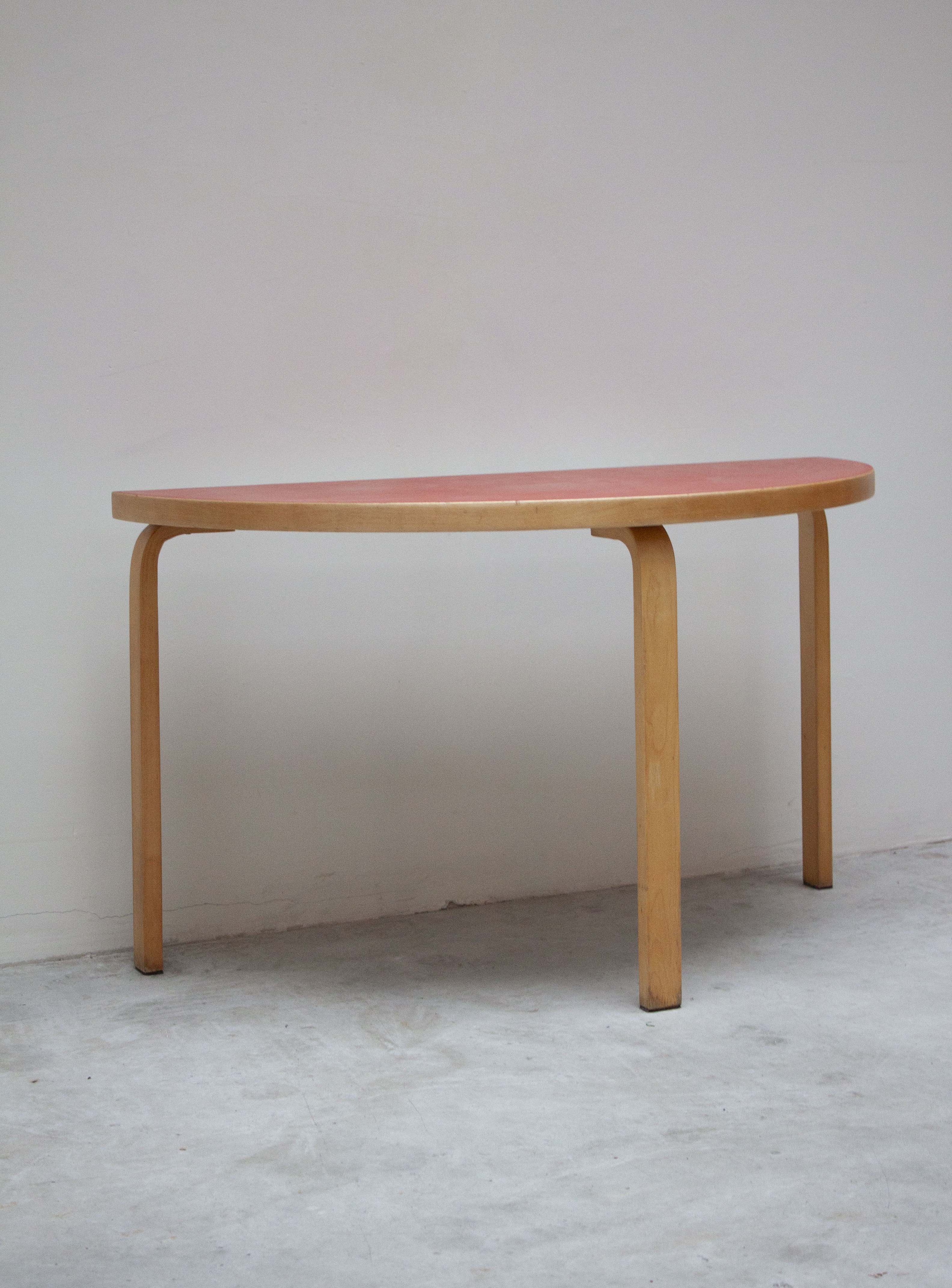 Artek 95 Half Round Dining Table by Alvar Aalto (Red) - Image 3