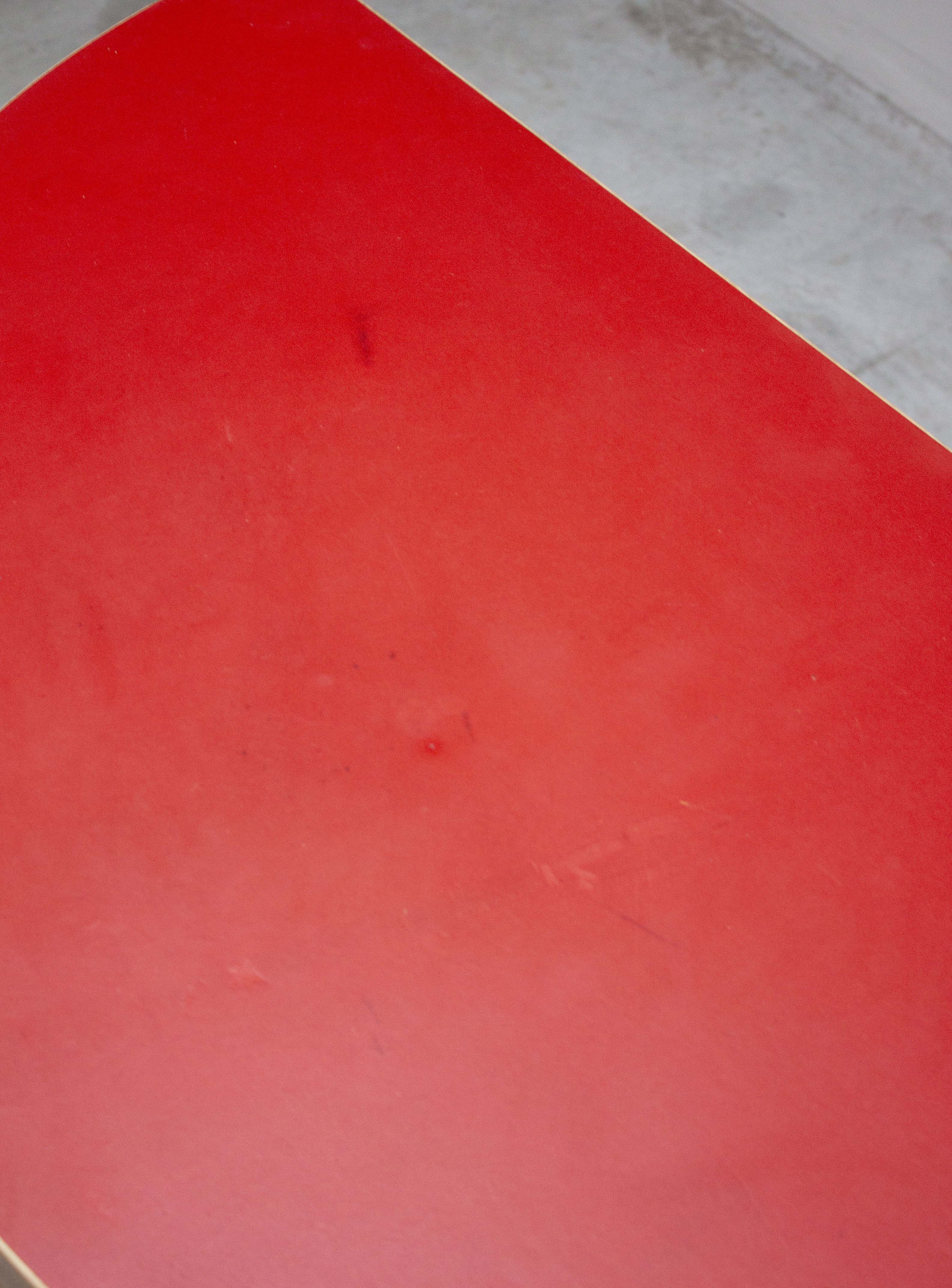 Artek 95 Half Round Dining Table by Alvar Aalto (Red) - Image 6