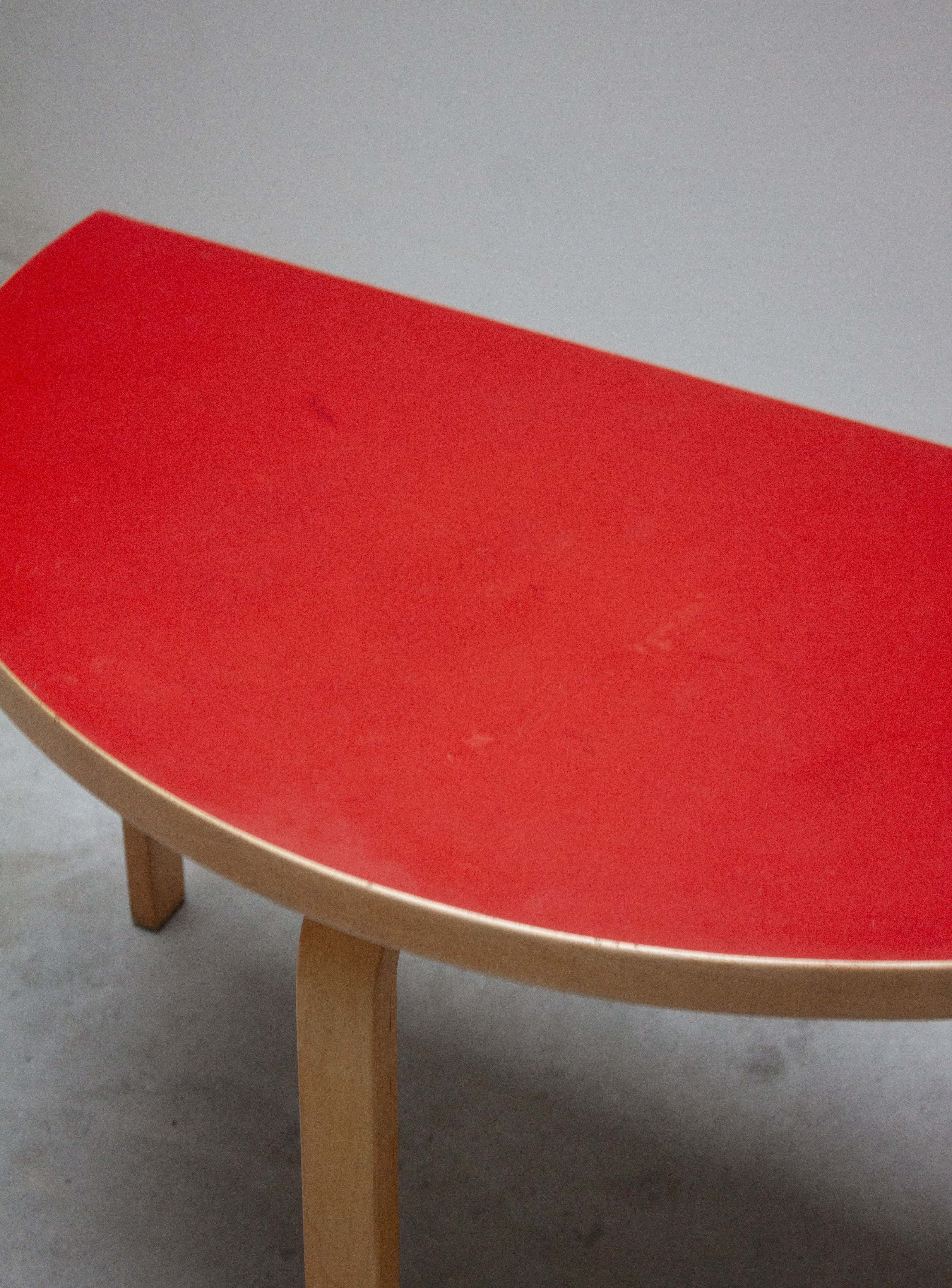 Artek 95 Half Round Dining Table by Alvar Aalto (Red) - Image 7