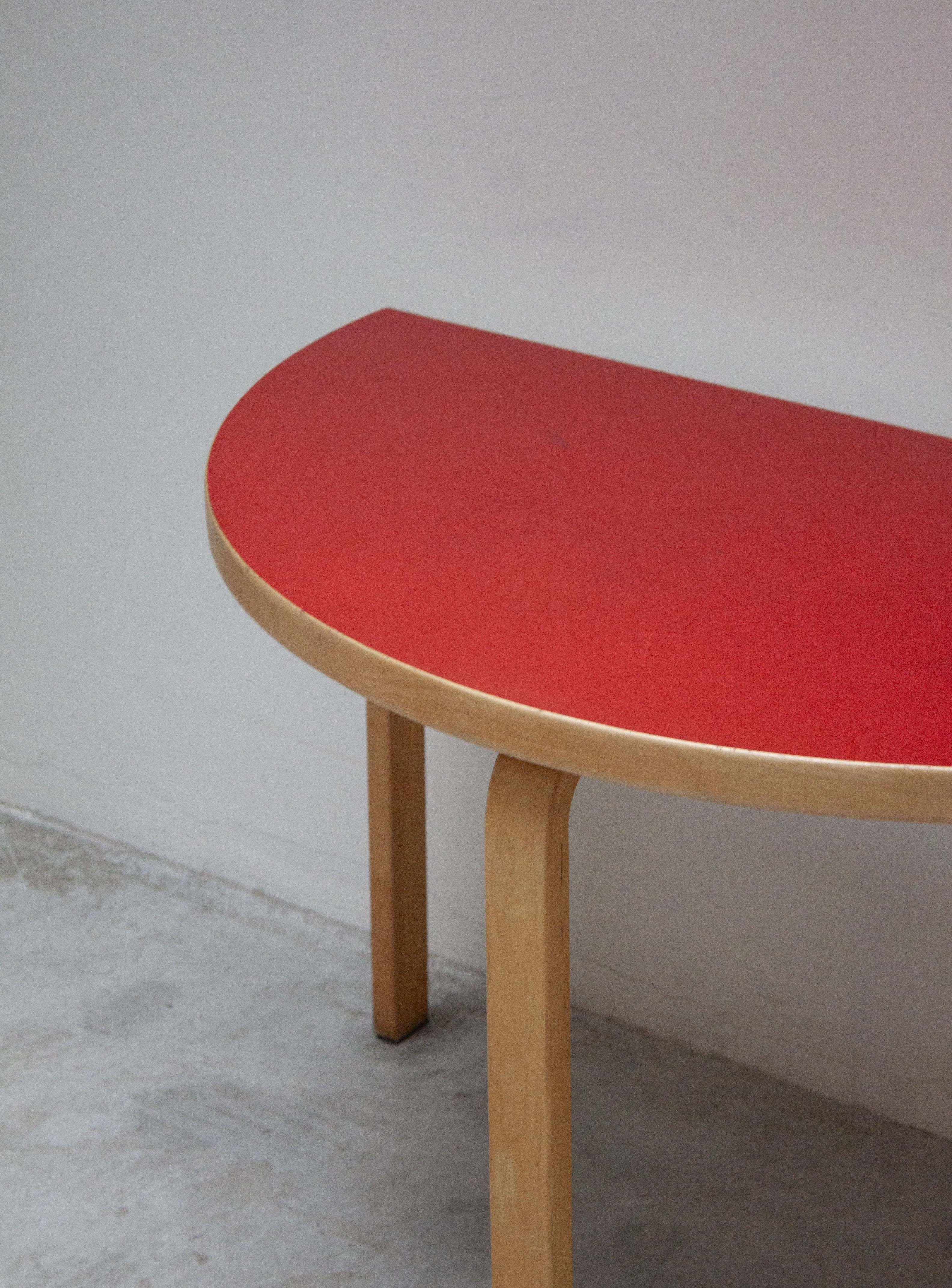 Artek 95 Half Round Dining Table by Alvar Aalto (Red) - Image 9