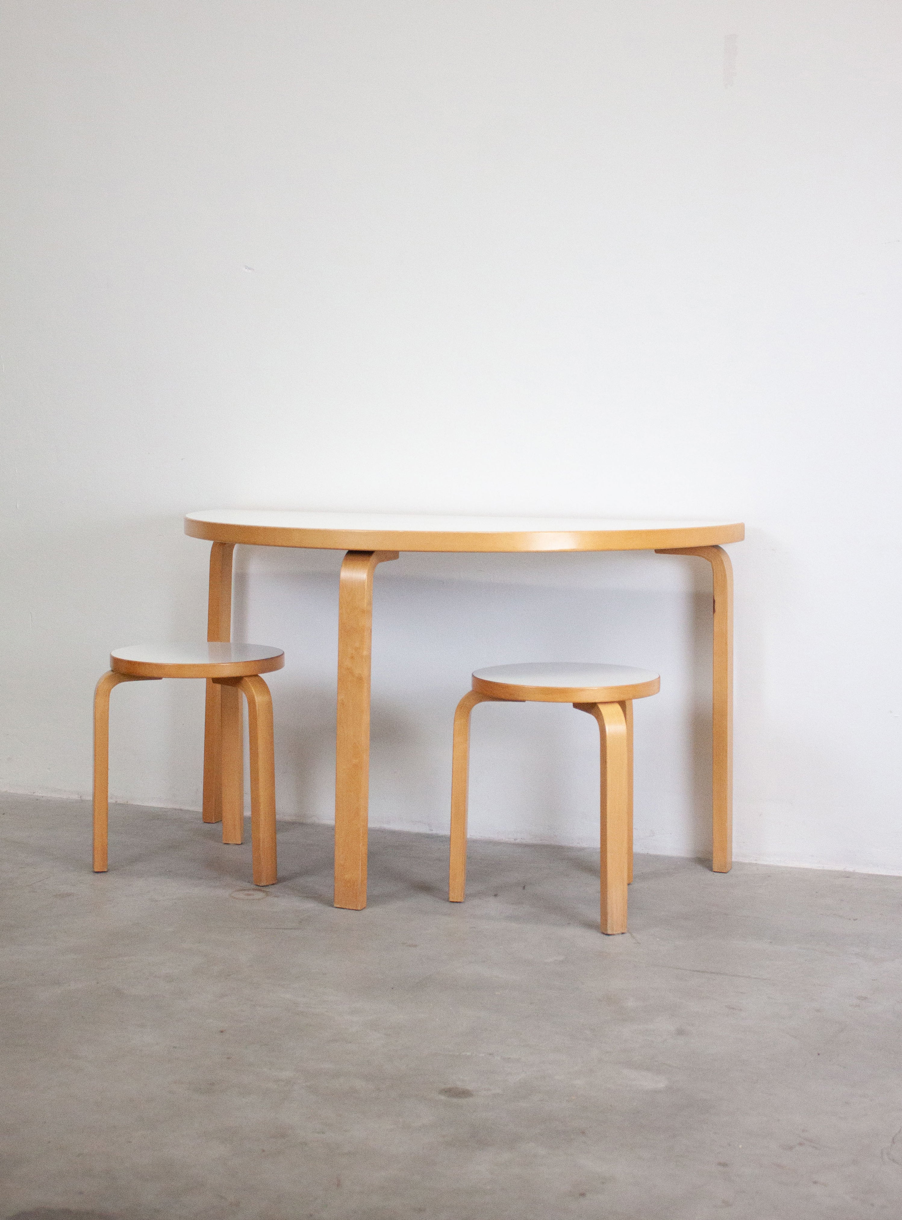 Artek Model 95 Half Round Dining Table by Alvar Aalto (White) - Image 11