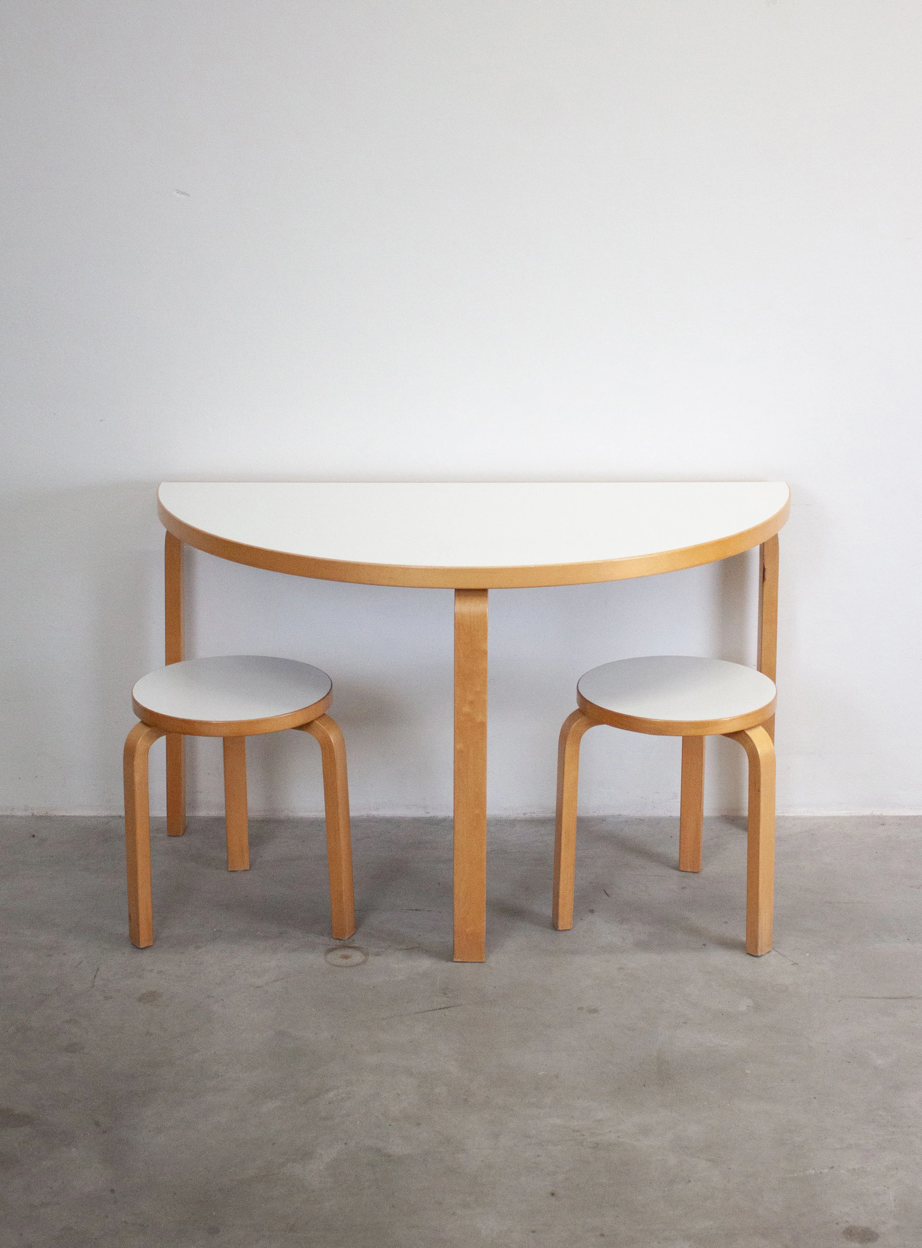 Artek Model 95 Half Round Dining Table by Alvar Aalto (White) - Image 9