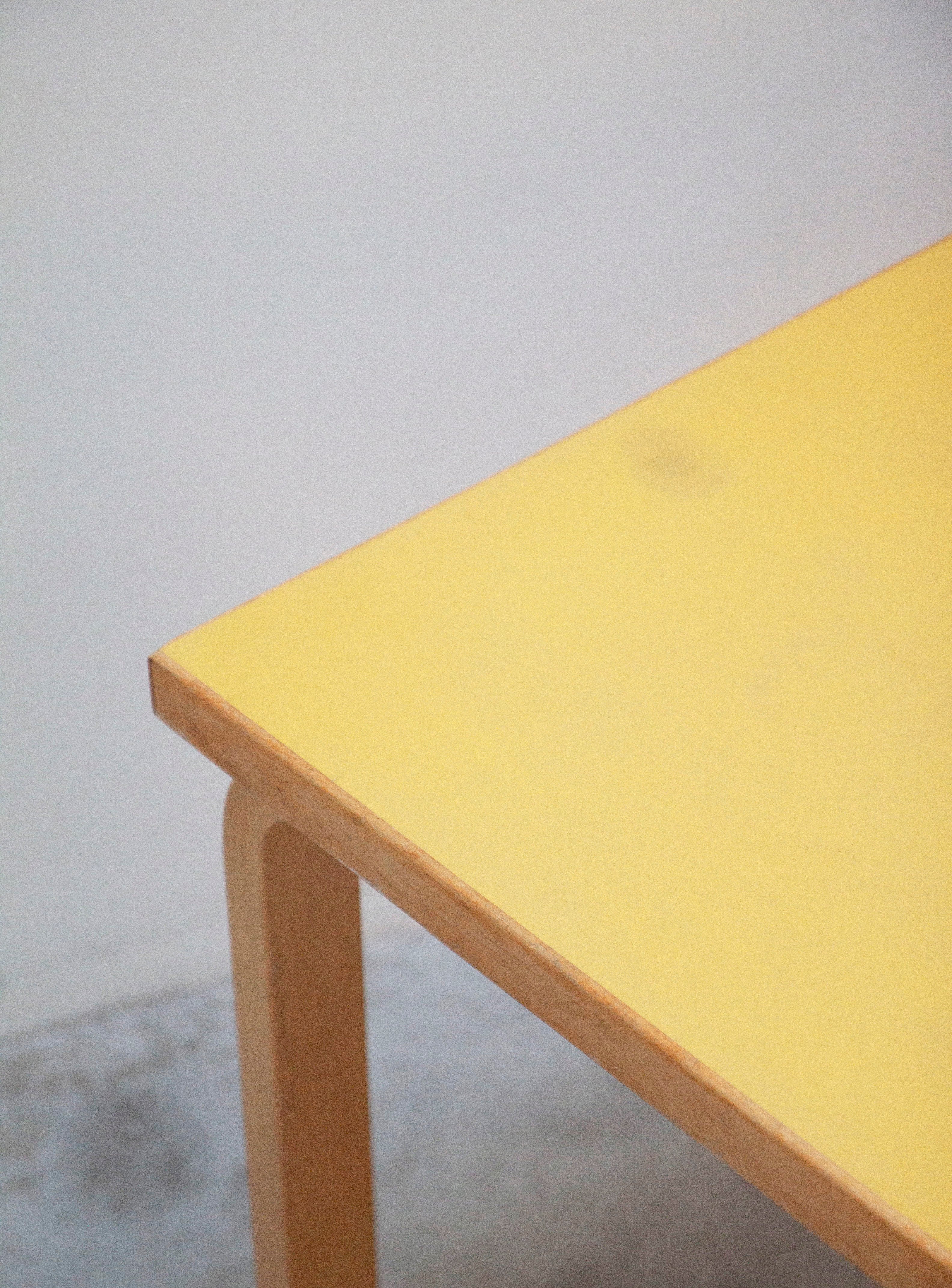 Artek Desk Dining Table by Alvar Aalto (Yellow) - Image 7