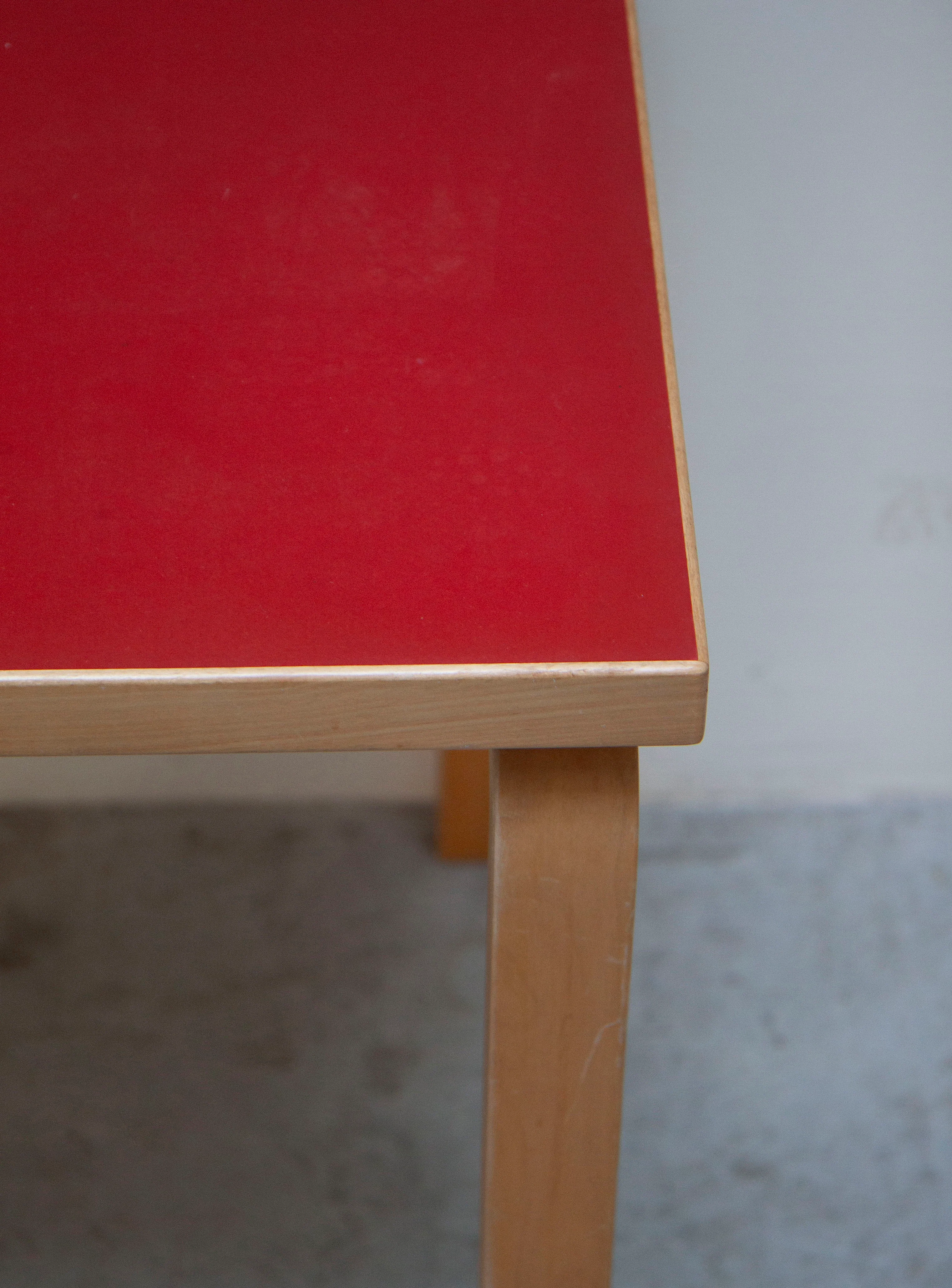Artek Desk or Dining Table by Alvar Aalto (Red) - Image 15