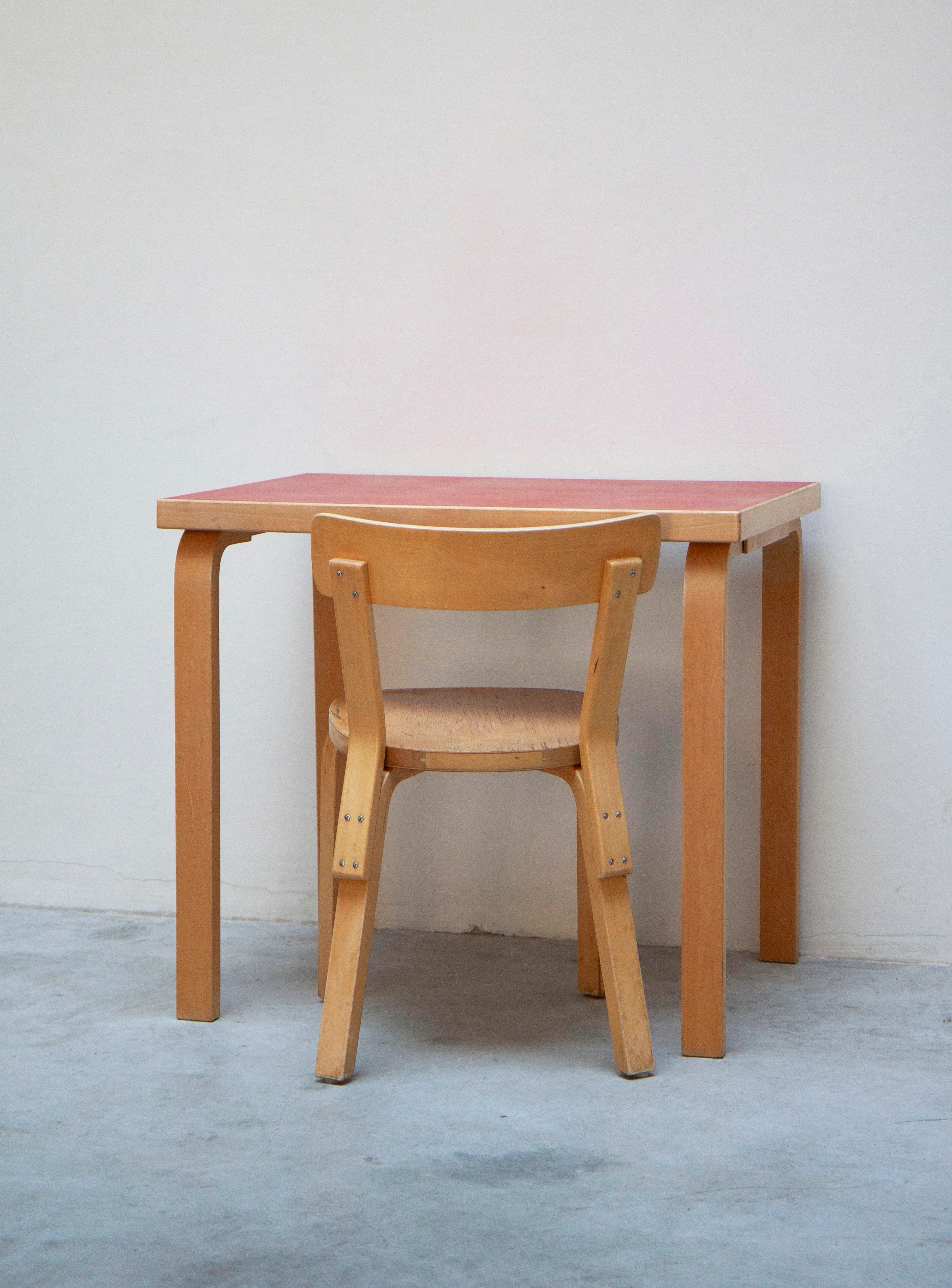 Artek Desk or Dining Table by Alvar Aalto (Red) - Image 6