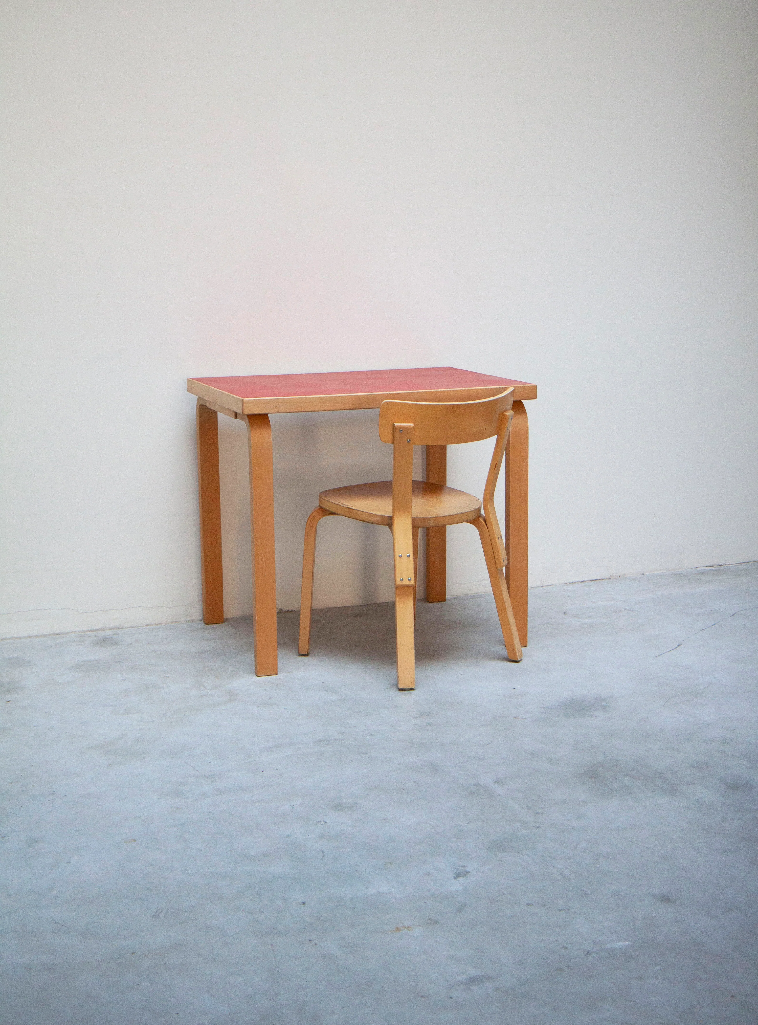 Artek Desk or Dining Table by Alvar Aalto (Red) - Image 7