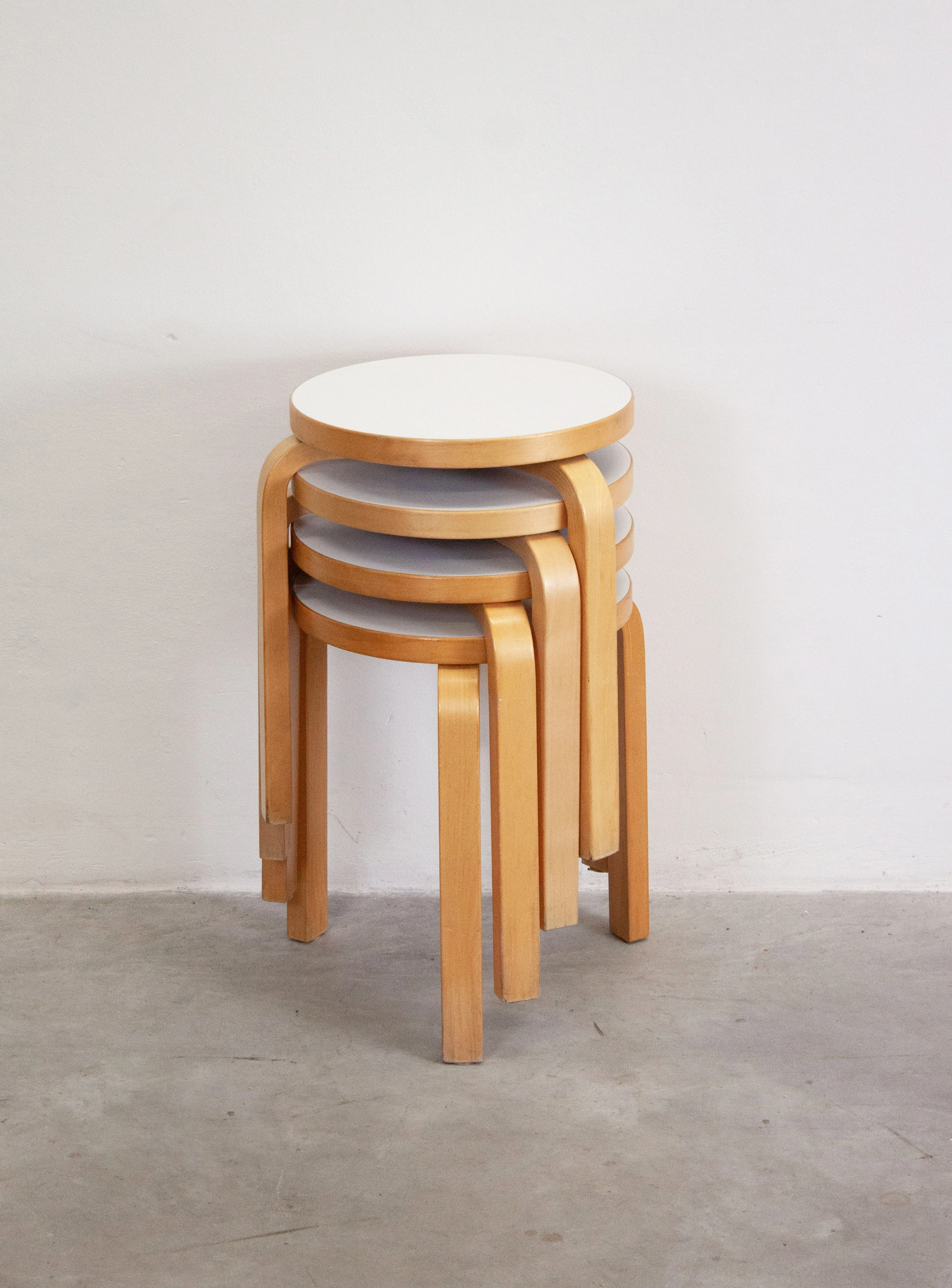 Artek Model 60 Stool by Alvar Aalto (White) - Image 29
