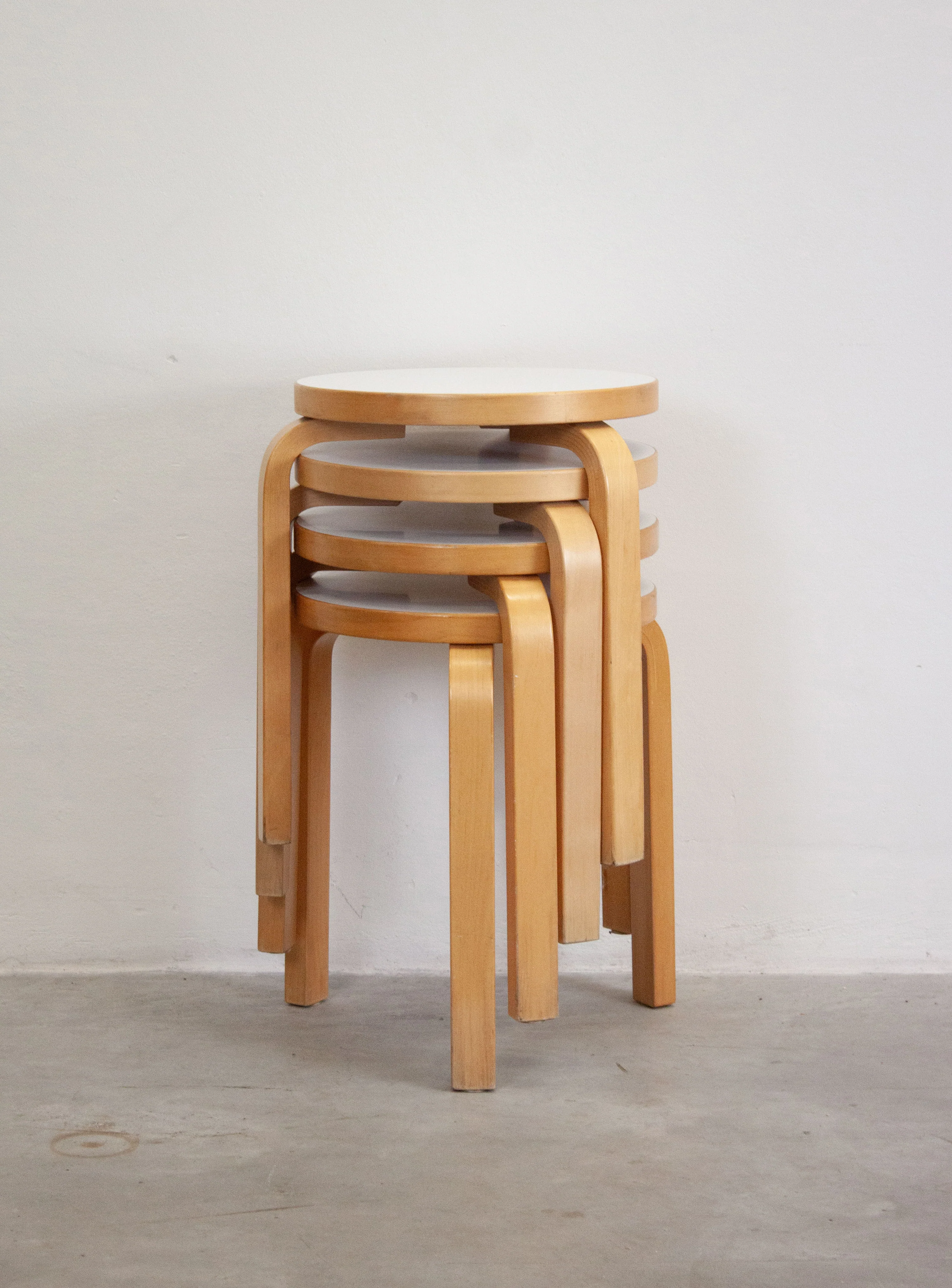 Artek Model 60 Stool by Alvar Aalto (White) - Image 30