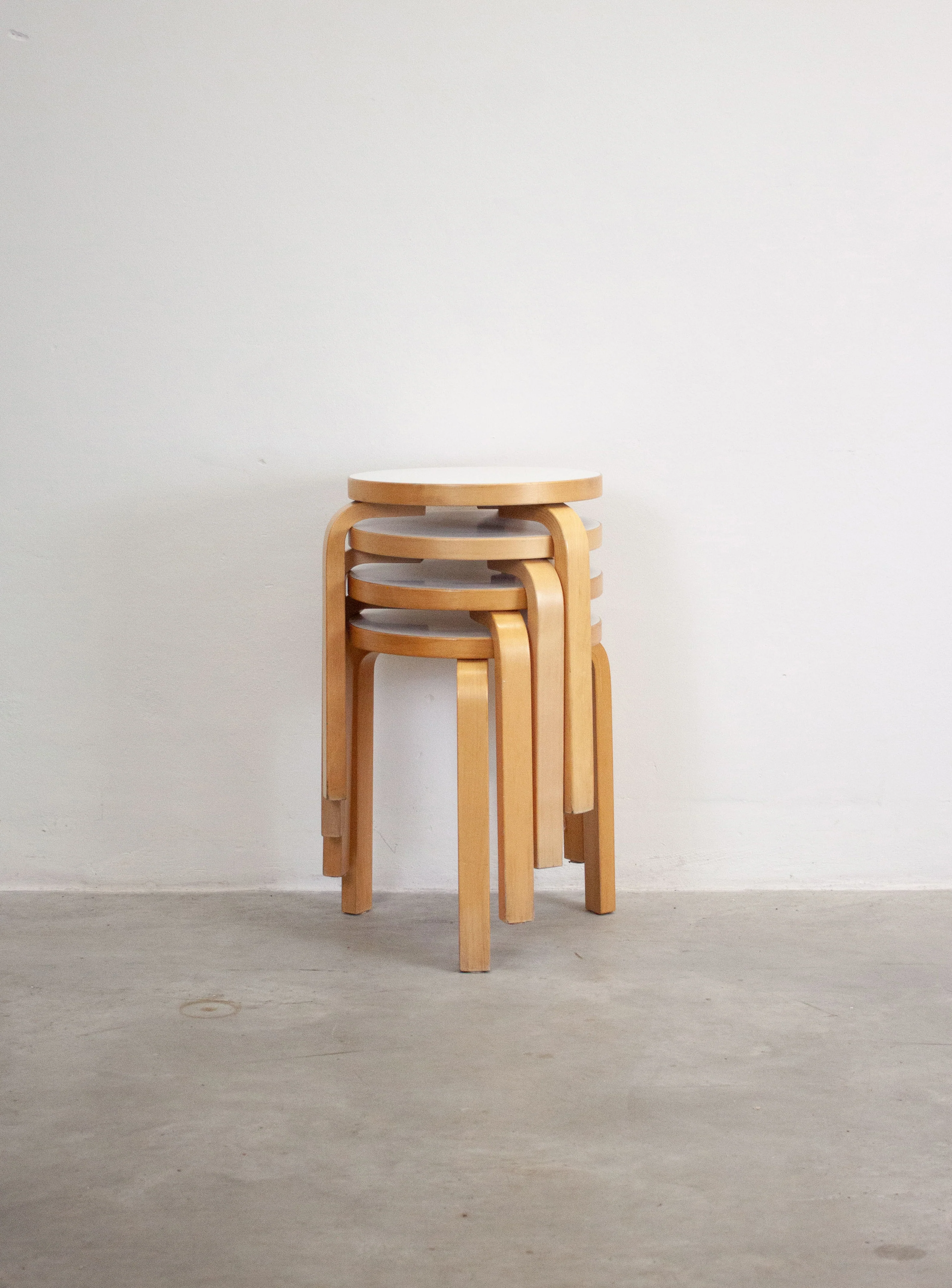 Artek Model 60 Stool by Alvar Aalto (White) - Image 31