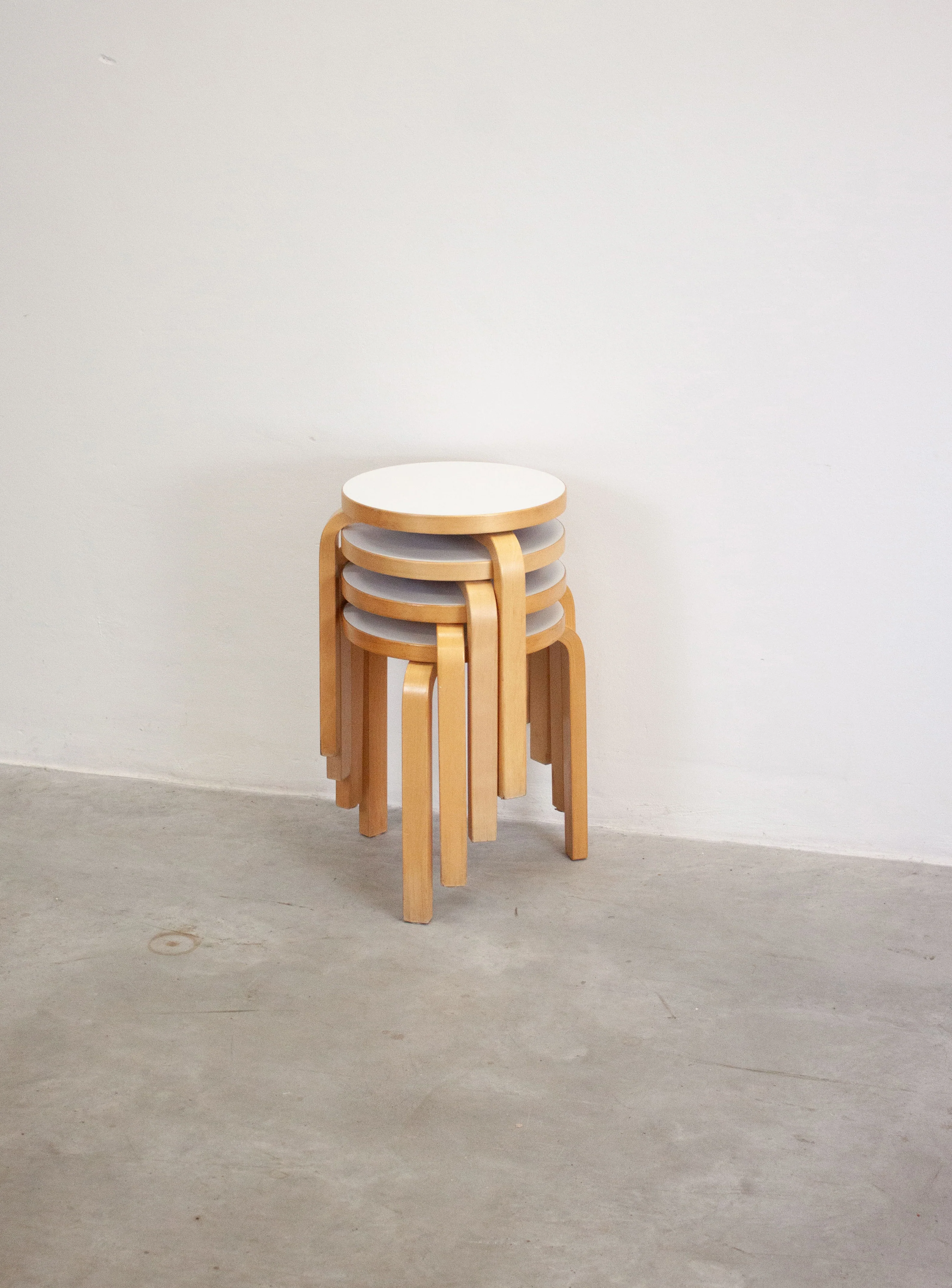 Artek Model 60 Stool by Alvar Aalto (White) - Image 32