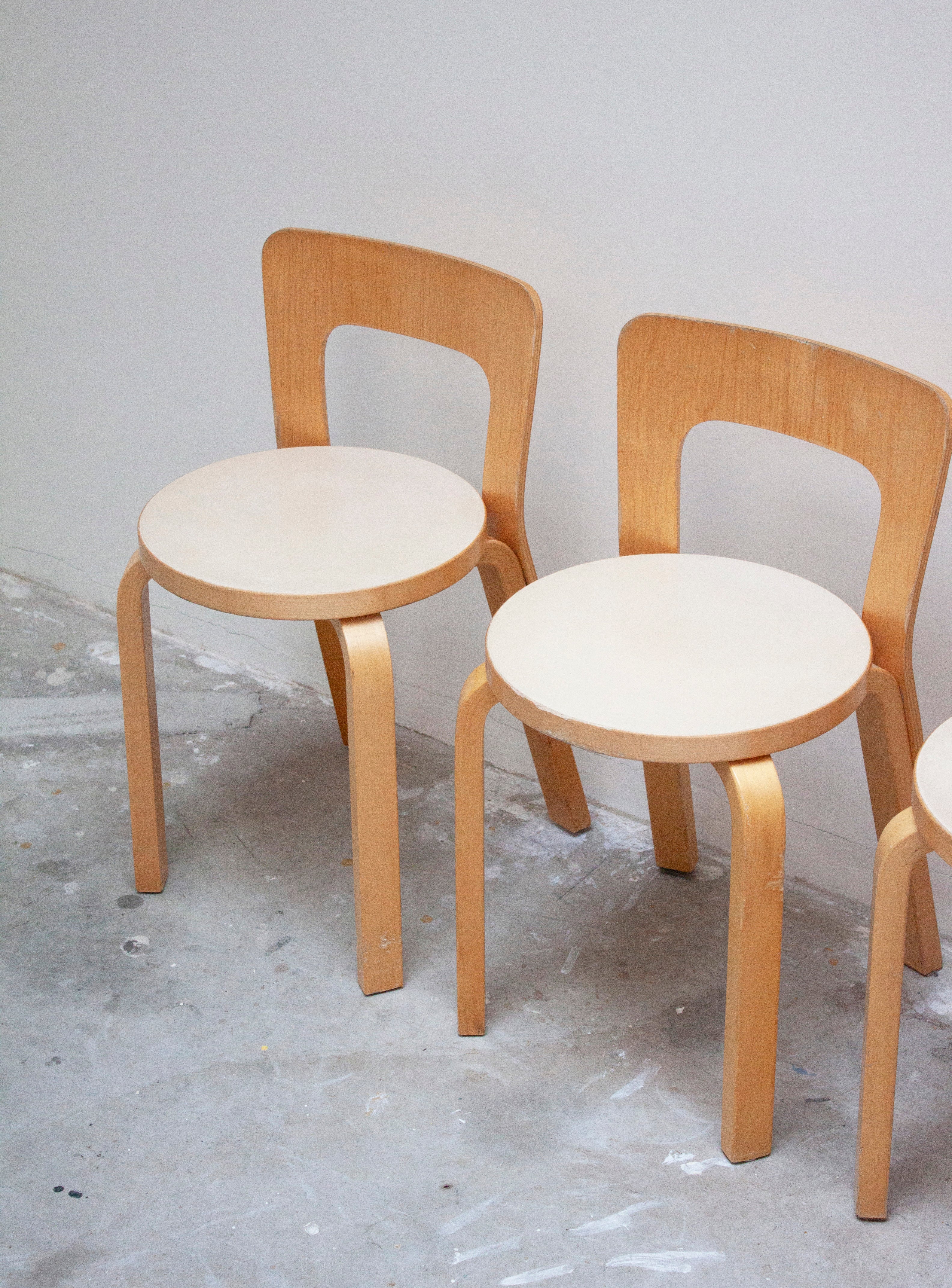 Artek Model 65 Chair by Alvar Aalto (Beige) - Image 13