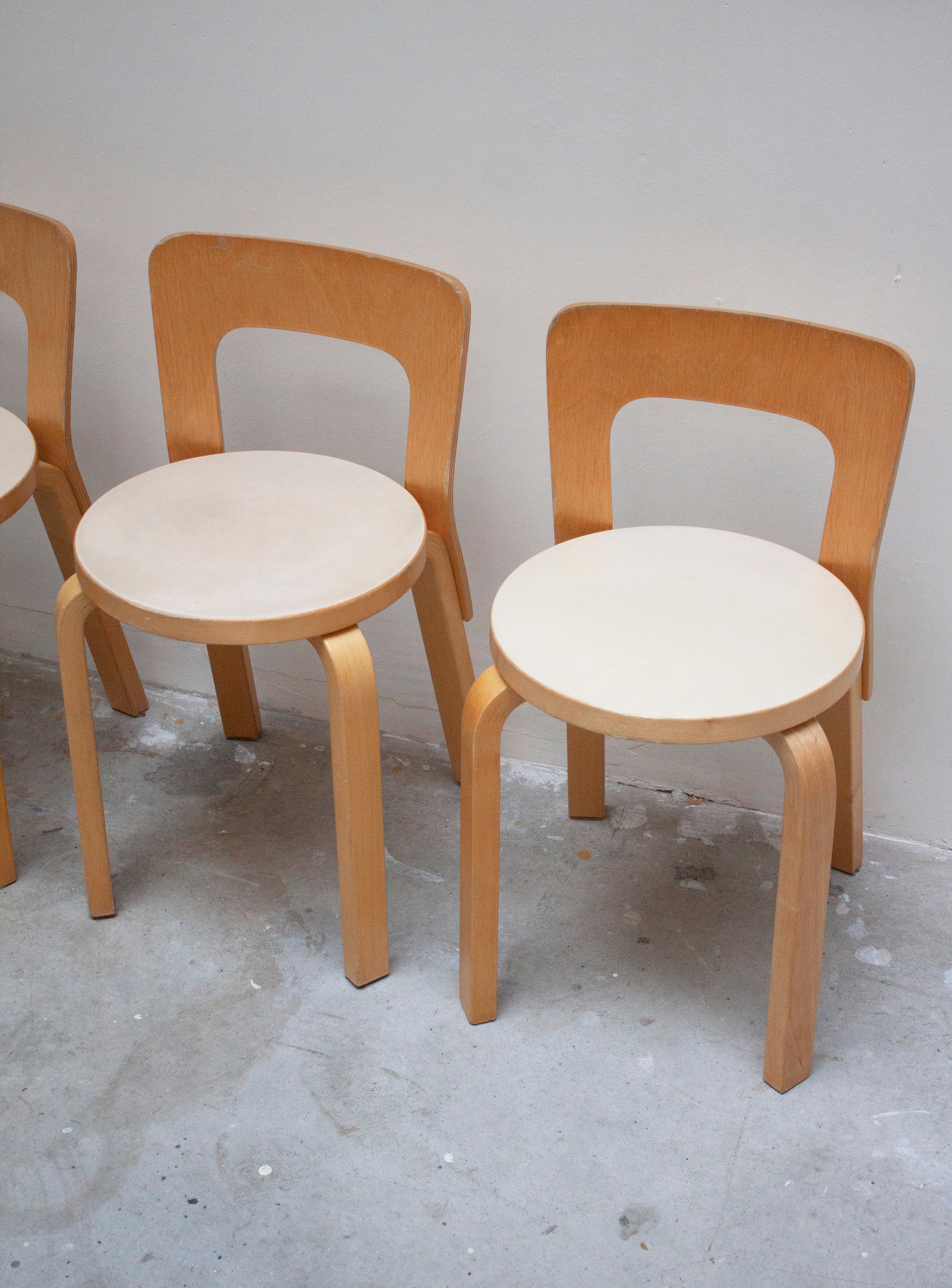 Artek Model 65 Chair by Alvar Aalto (Beige) - Image 14