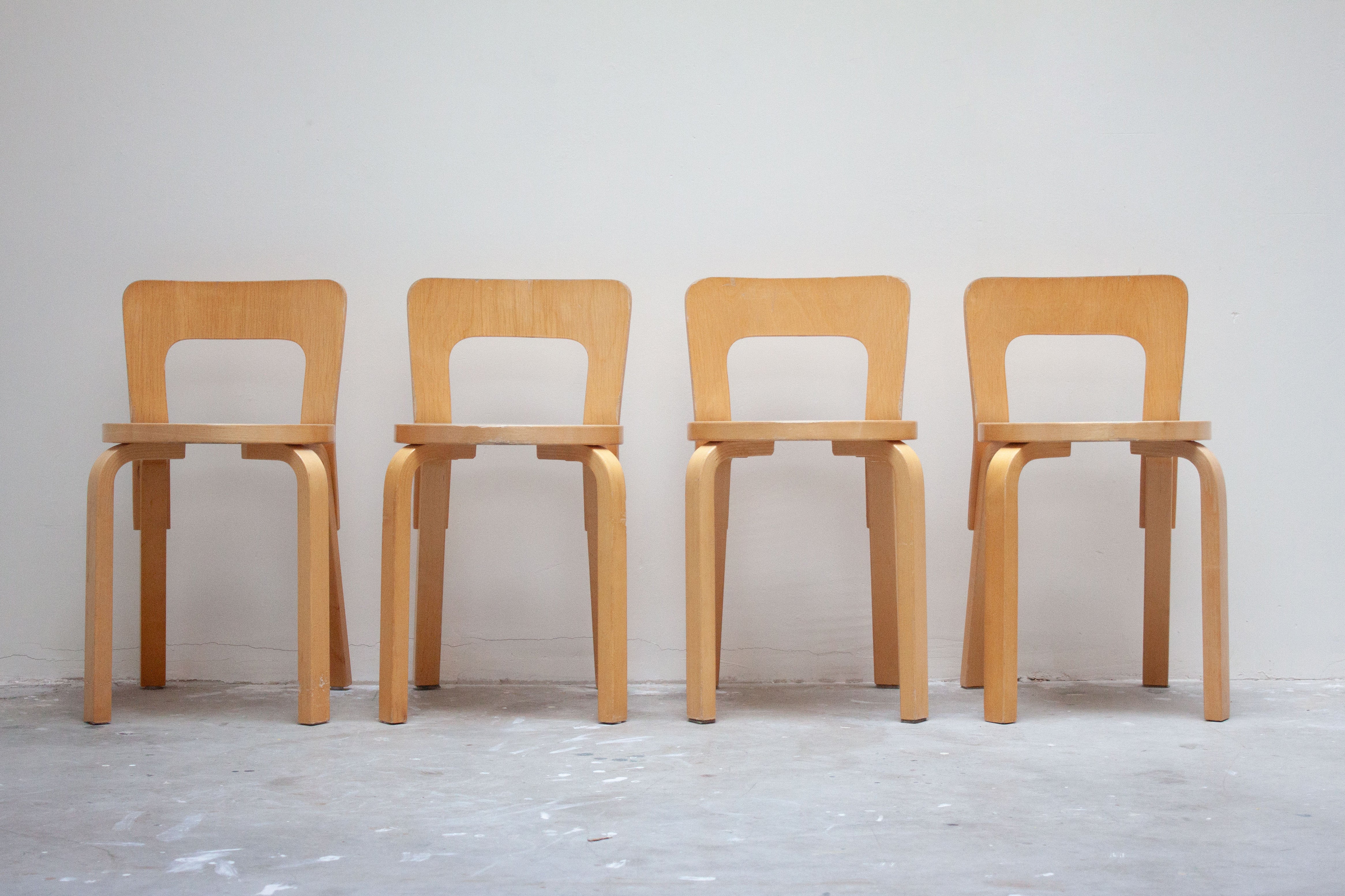 Artek Model 65 Chair by Alvar Aalto (Beige) - Image 15