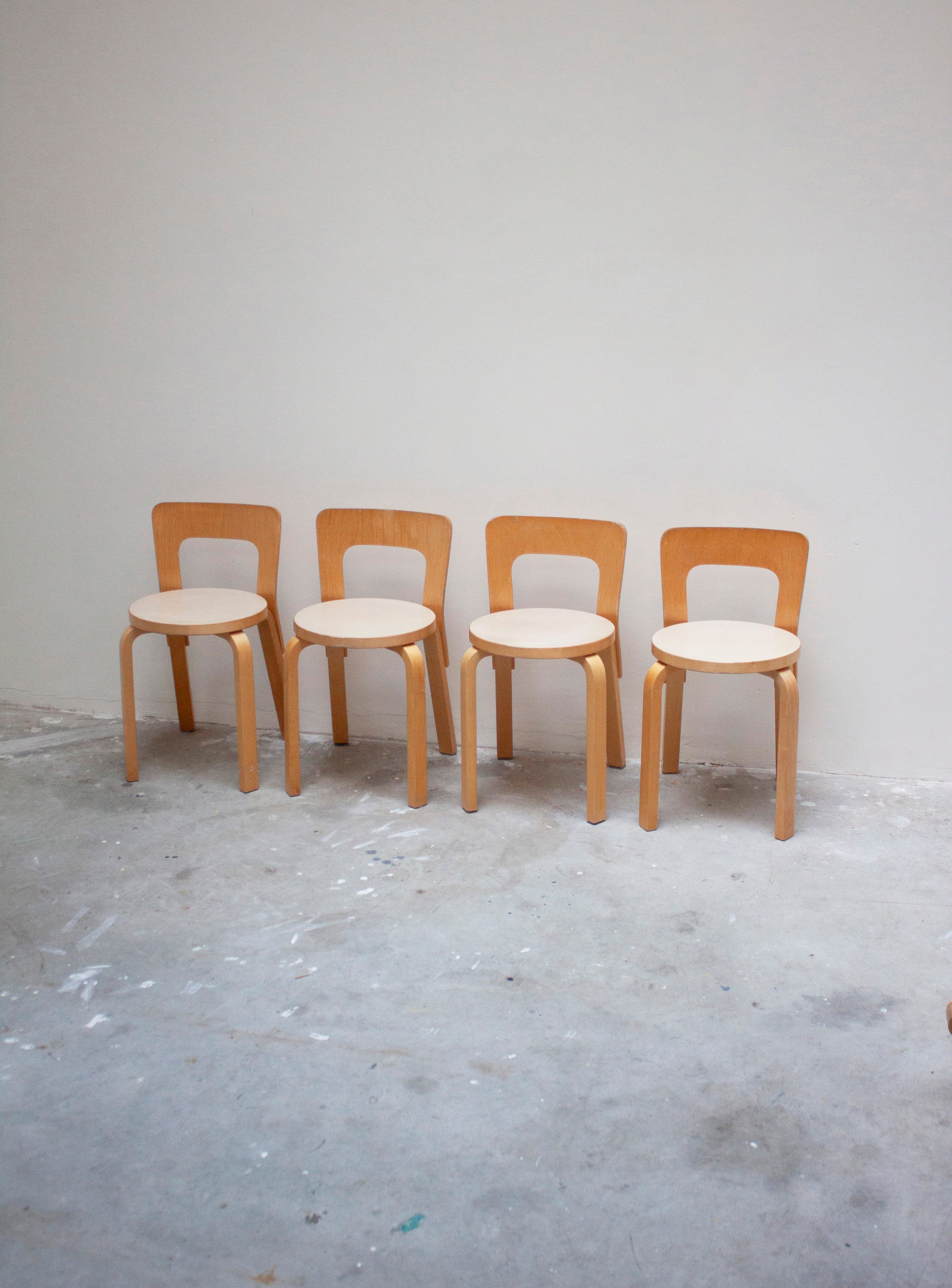 Artek Model 65 Chair by Alvar Aalto (Beige) - Image 24