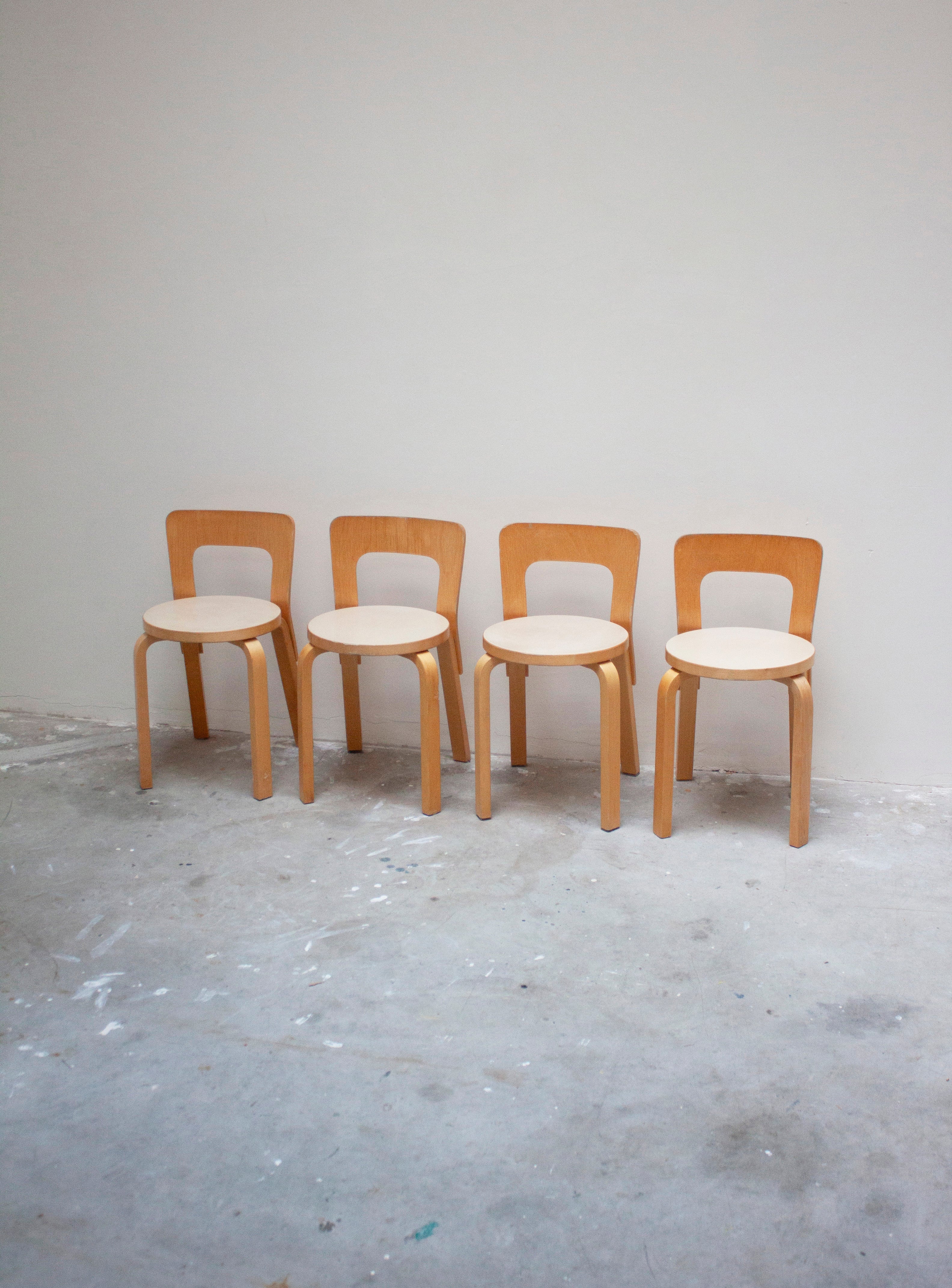 Artek Model 65 Chair by Alvar Aalto (Beige) - Image 25