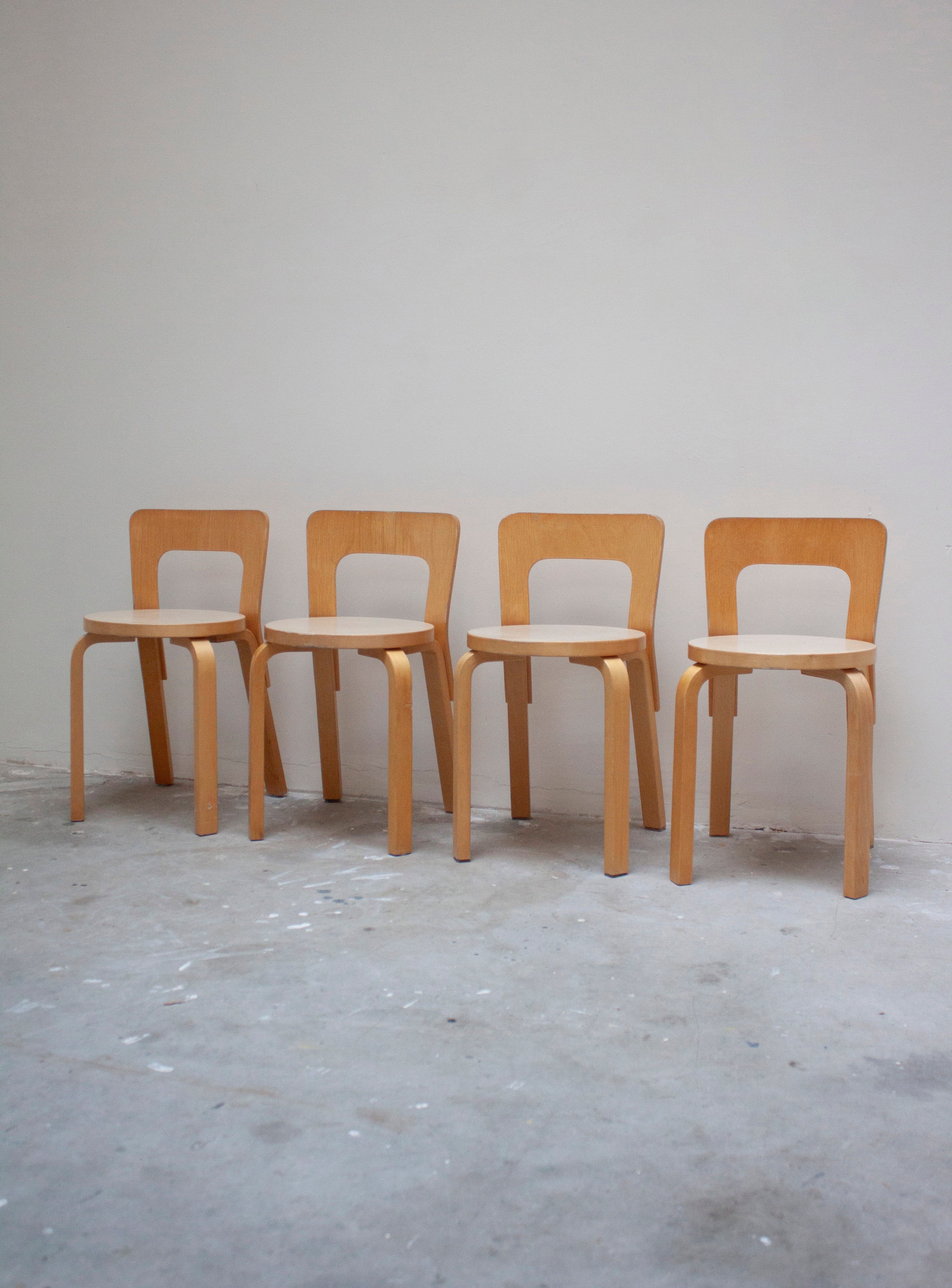 Artek Model 65 Chair by Alvar Aalto (Beige) - Image 26