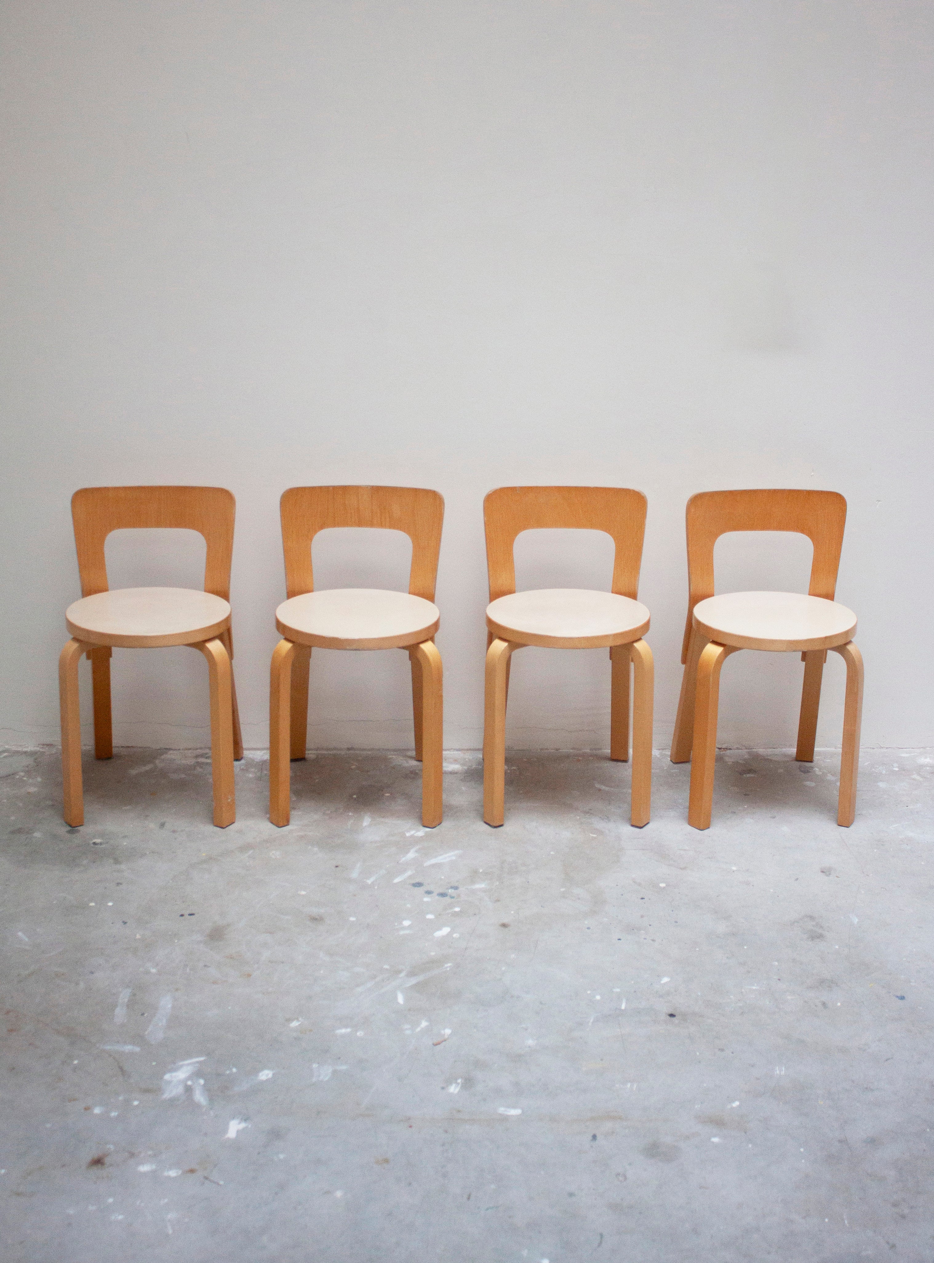 Artek Model 65 Chair by Alvar Aalto (Beige) - Image 27