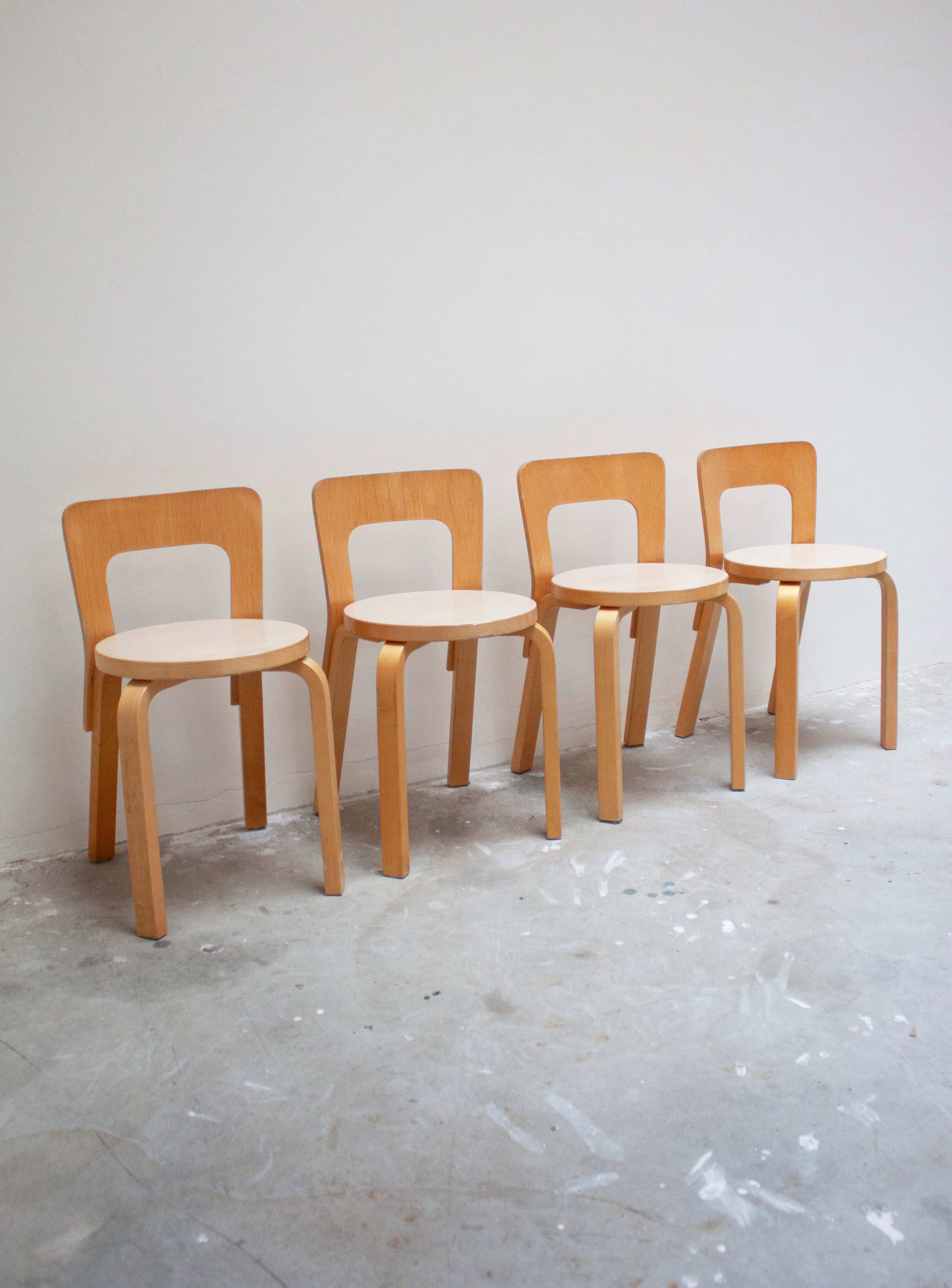 Artek Model 65 Chair by Alvar Aalto (Beige) - Image 28