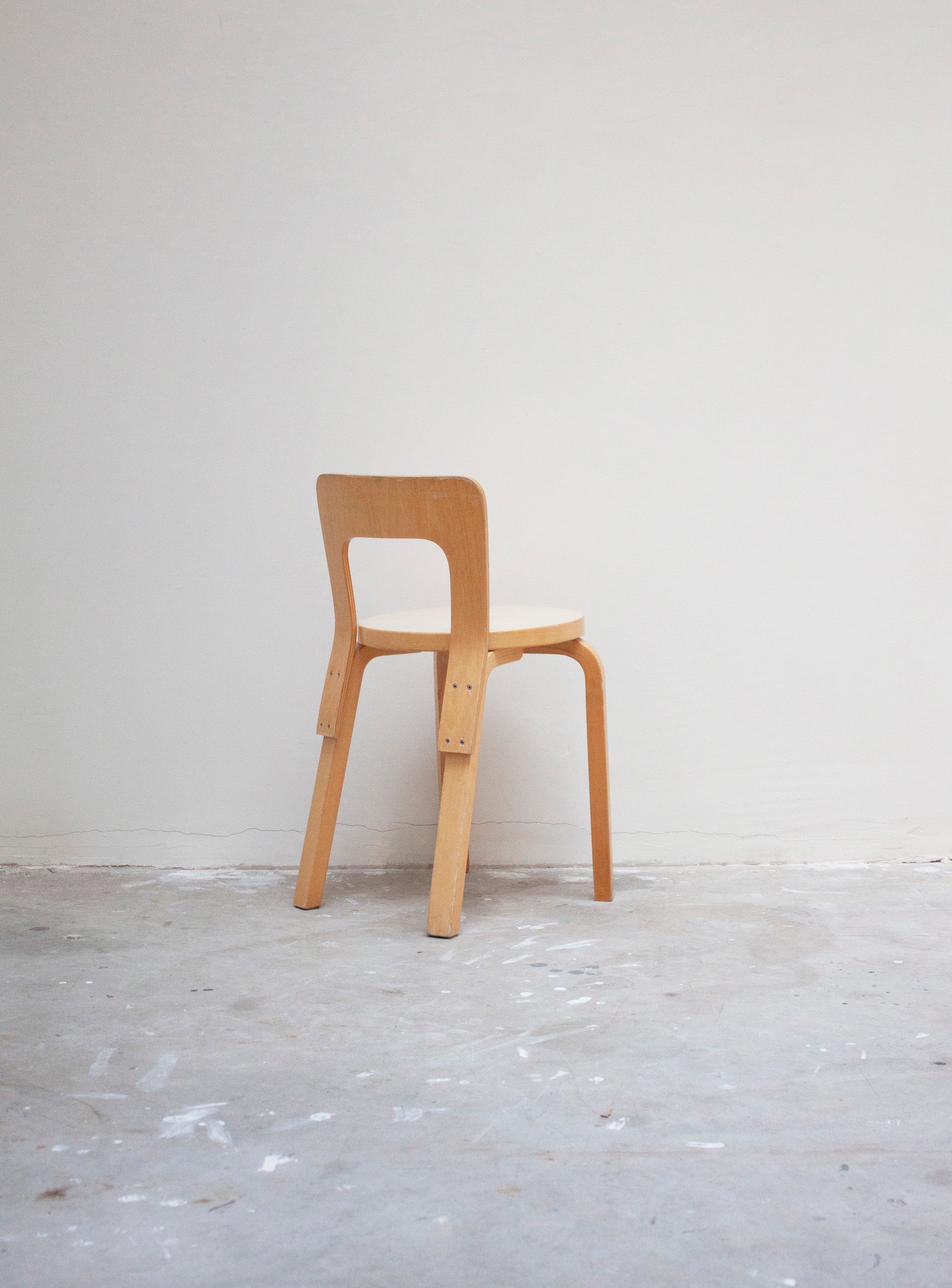 Artek Model 65 Chair by Alvar Aalto (Beige) - Image 4