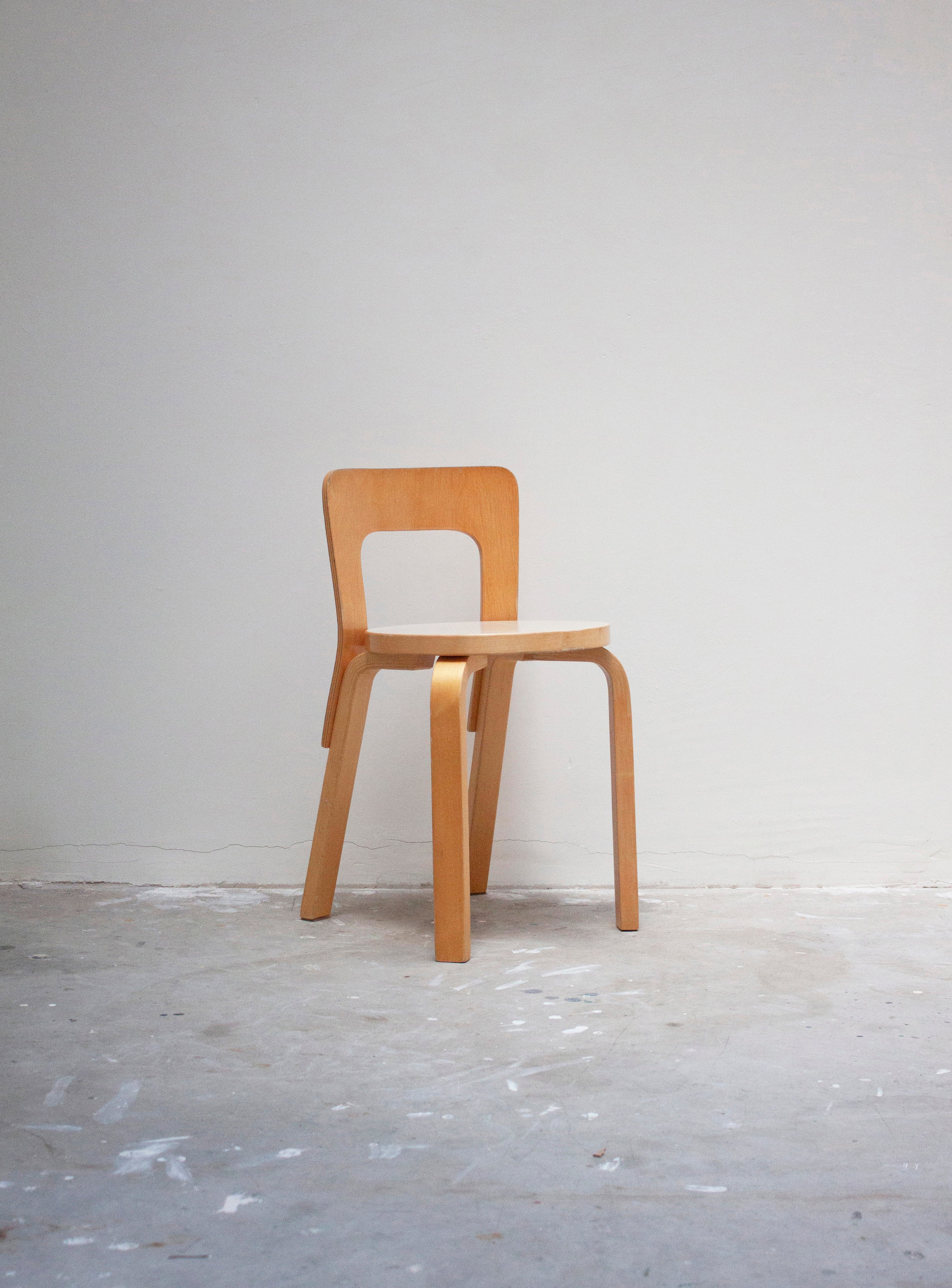 Artek Model 65 Chair by Alvar Aalto (Beige) - Image 6