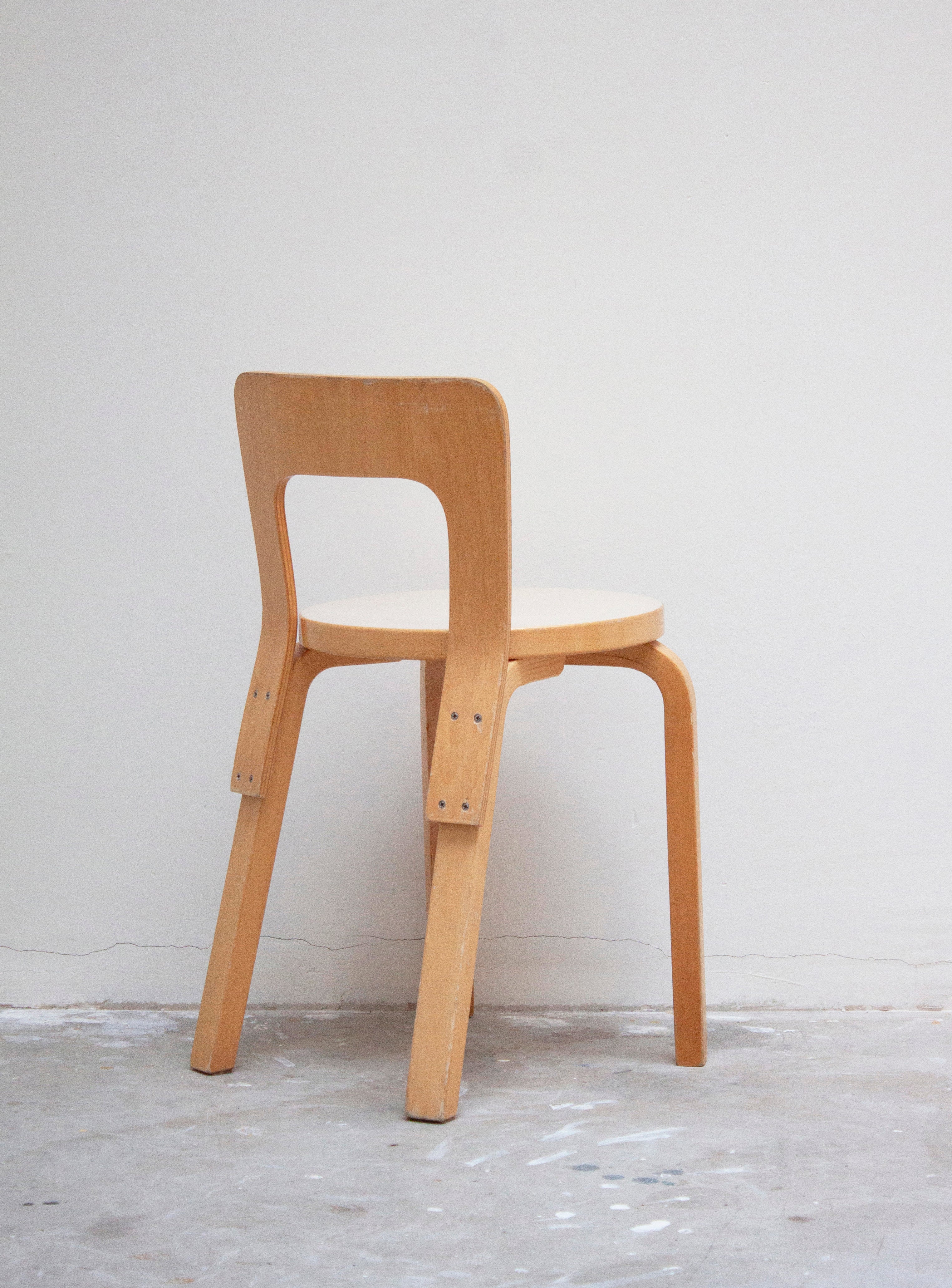 Artek Model 65 Chair by Alvar Aalto (Beige) - Image 8