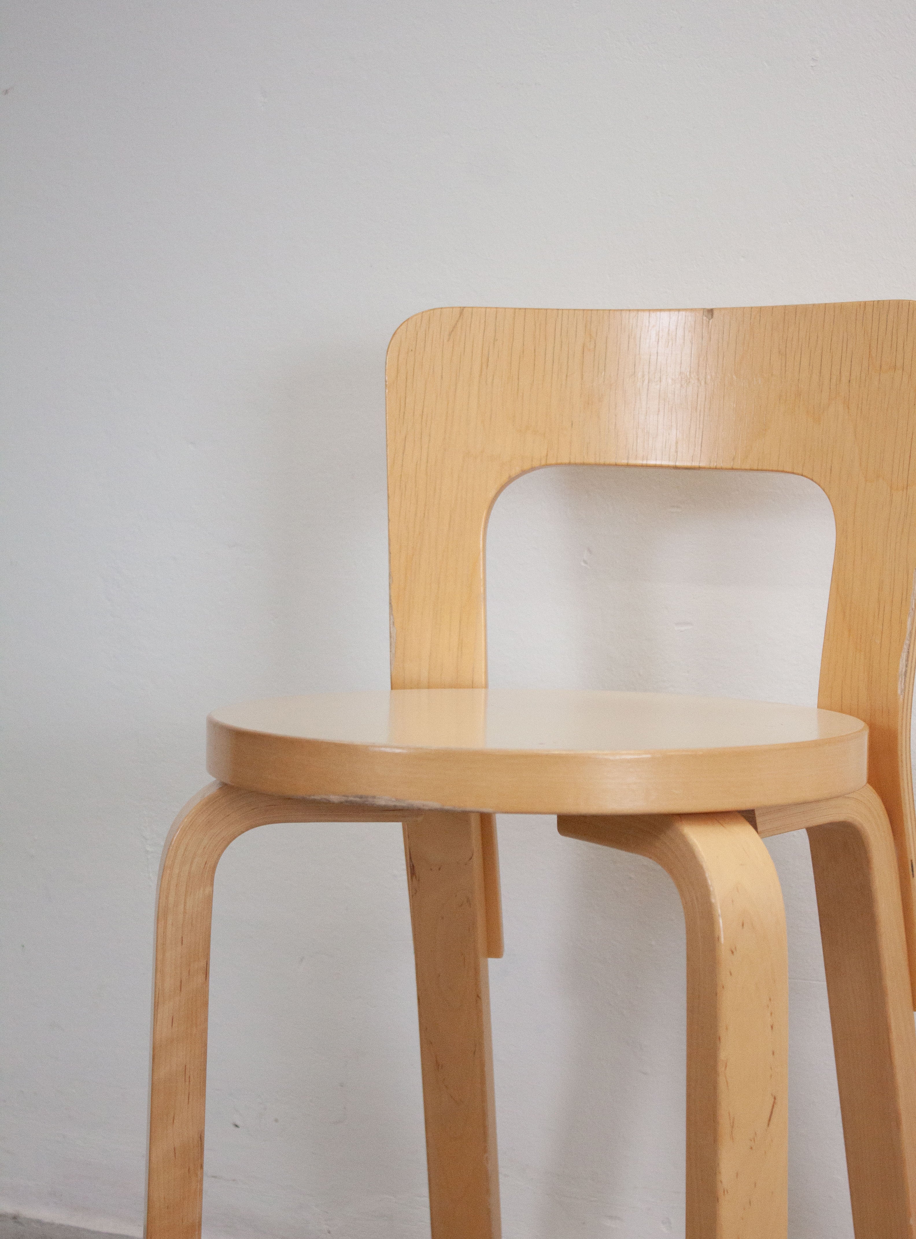 Artek Model 65 Chair by Alvar Aalto (Beige) - Image 6