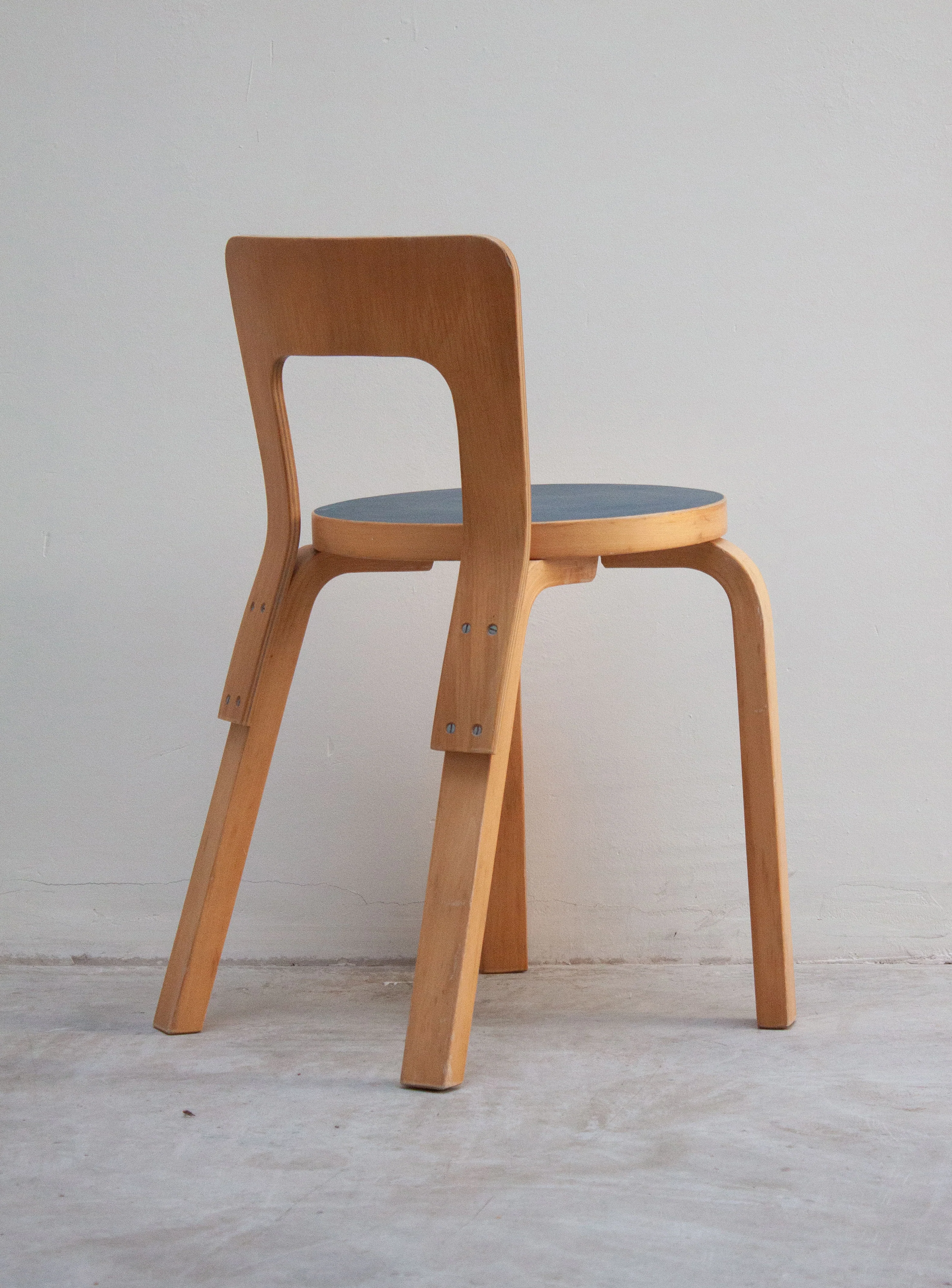 Artek Model 65 Chair by Alvar Aalto (Blue) - Image 11
