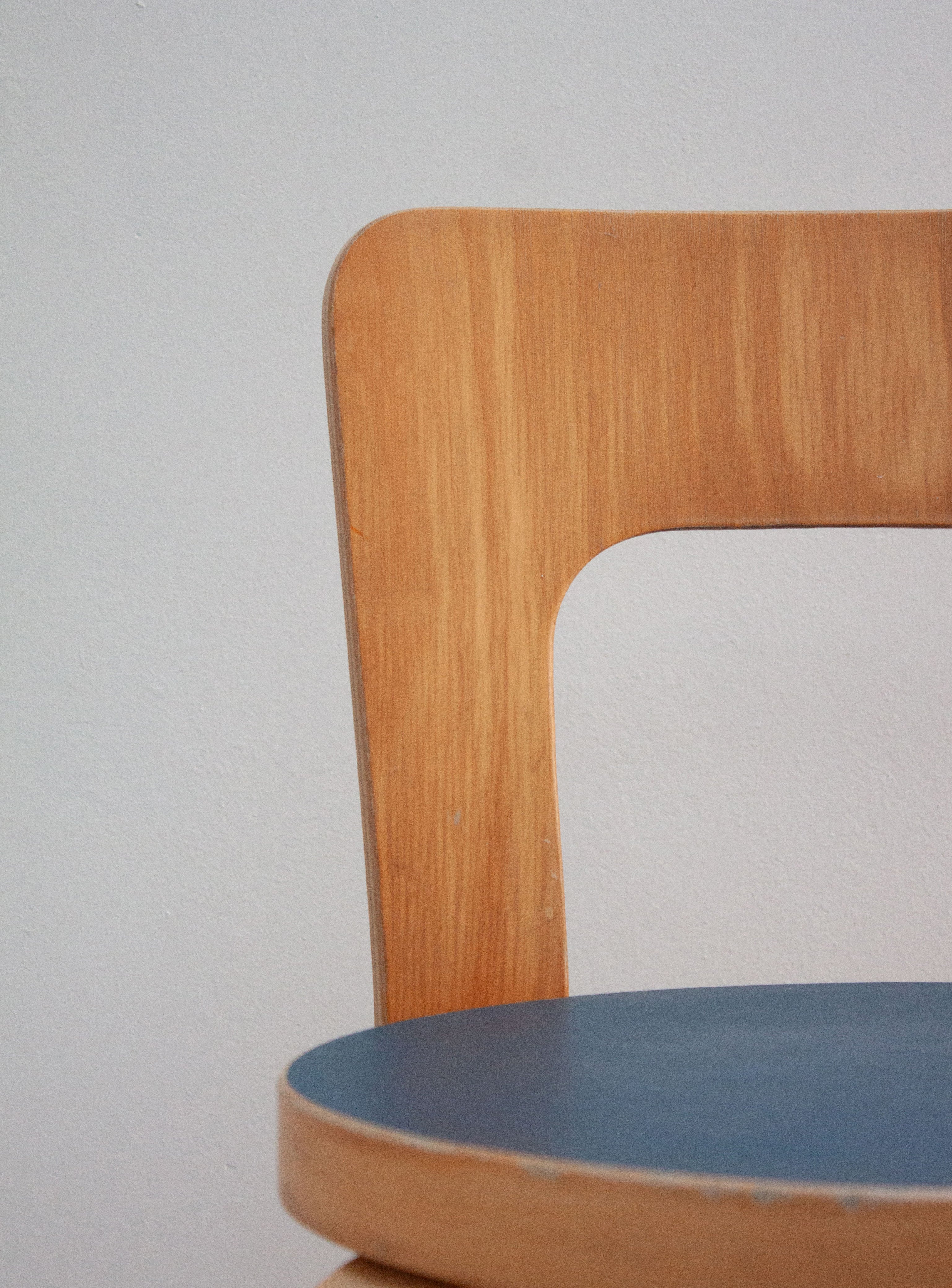 Artek Model 65 Chair by Alvar Aalto (Blue) - Image 15