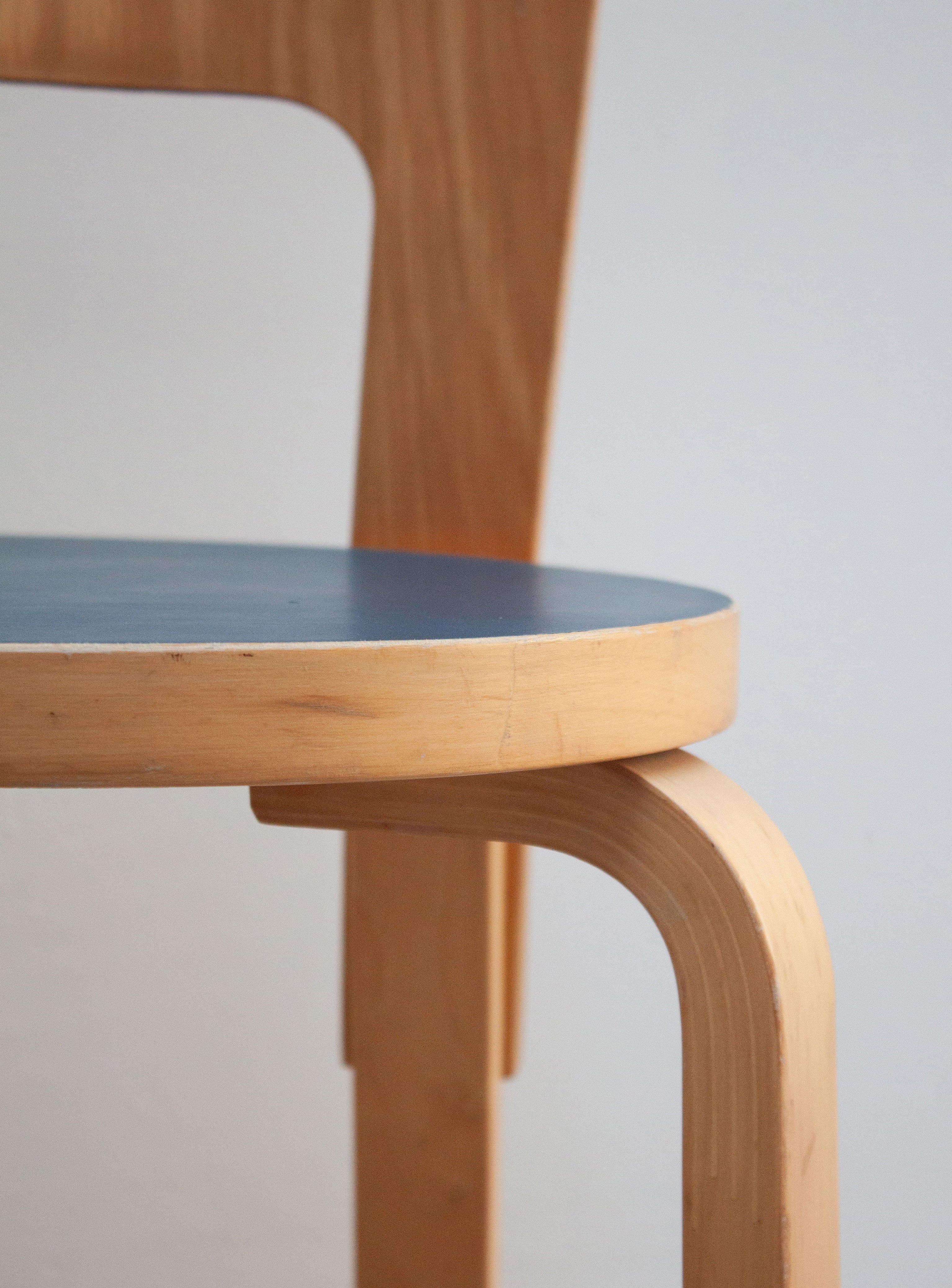 Artek Model 65 Chair by Alvar Aalto (Blue) - Image 16