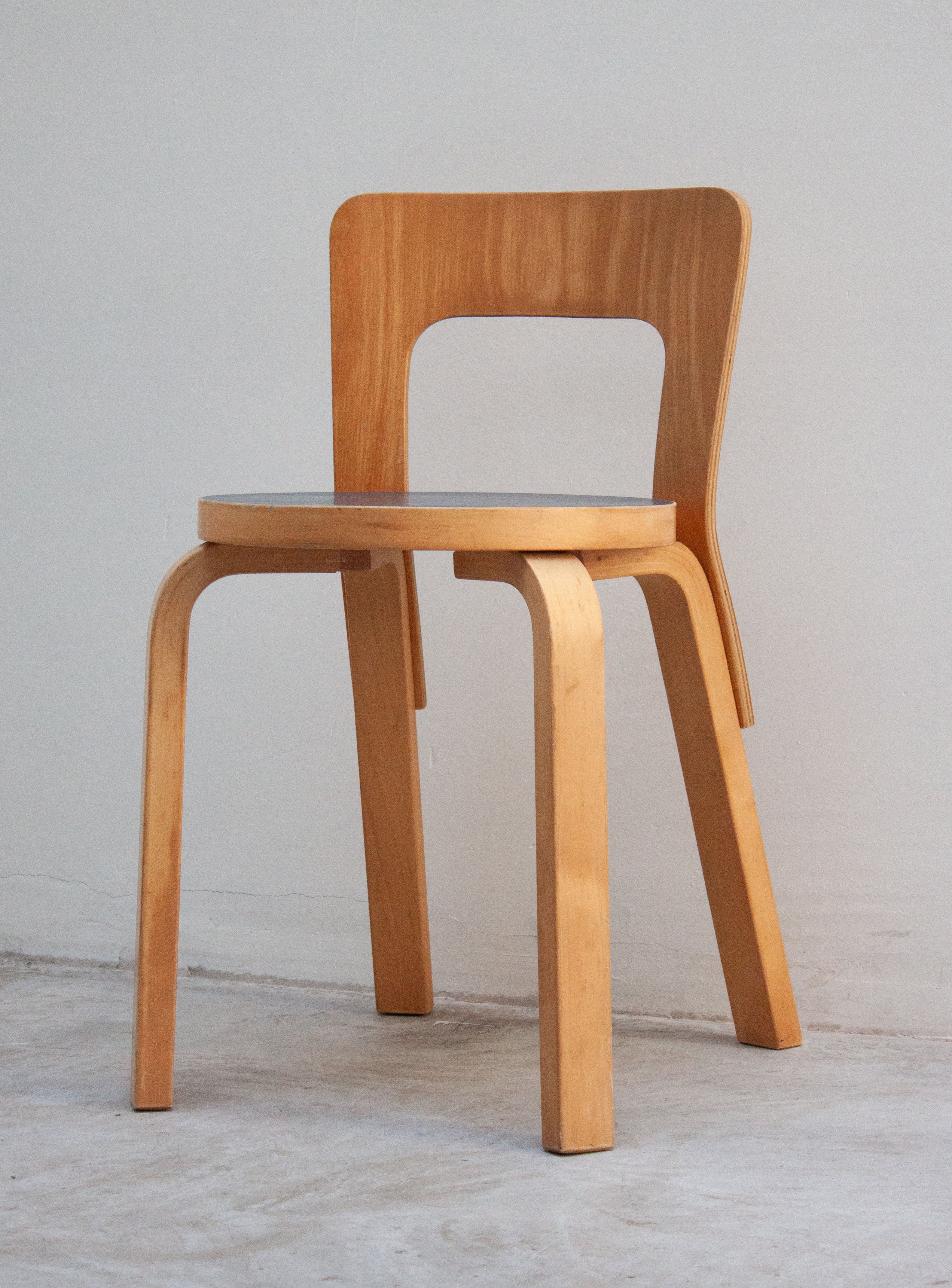 Artek Model 65 Chair by Alvar Aalto (Blue) - Image 2