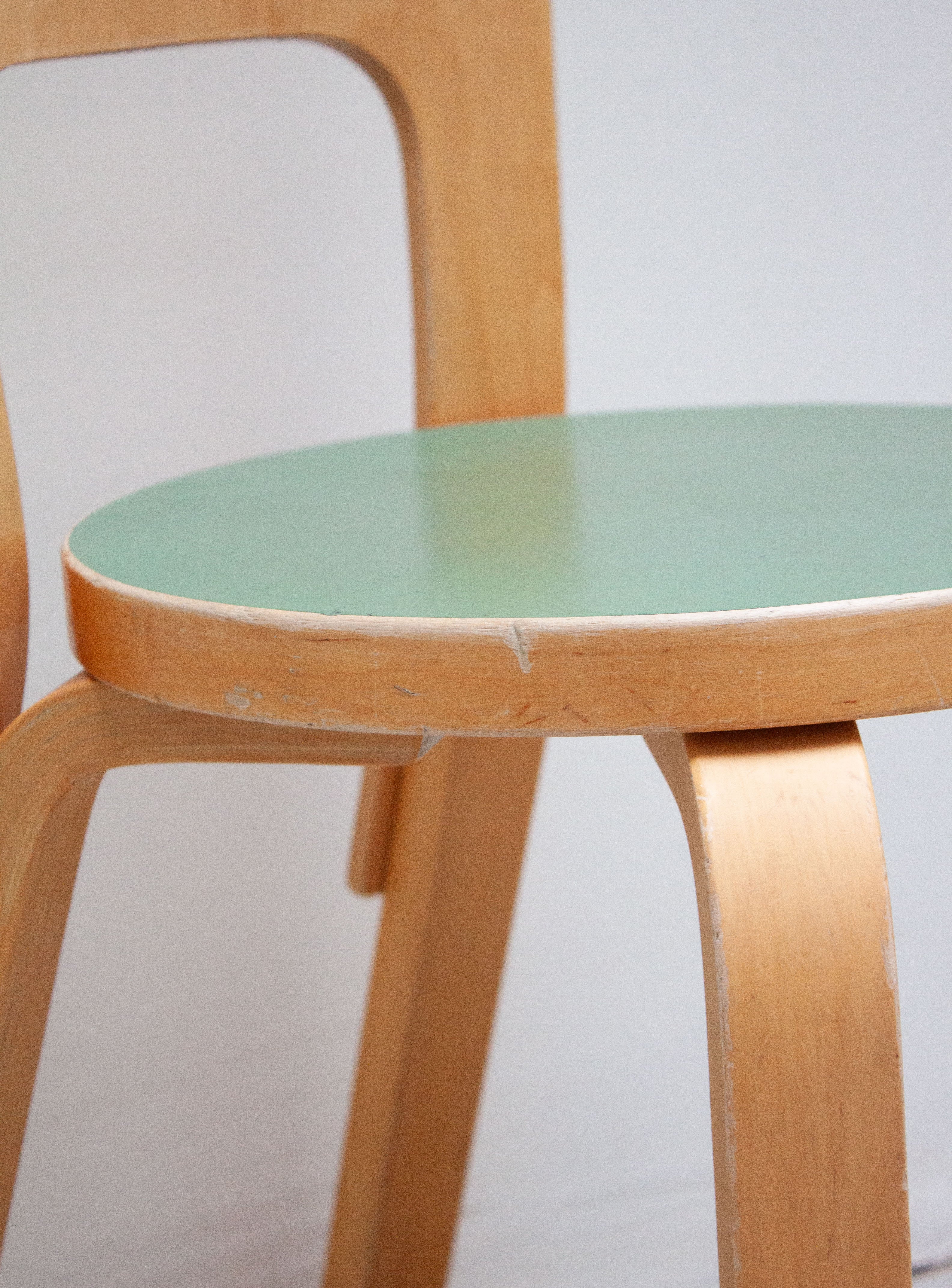 Artek Model 65 Chair by Alvar Aalto (Green) - Image 17