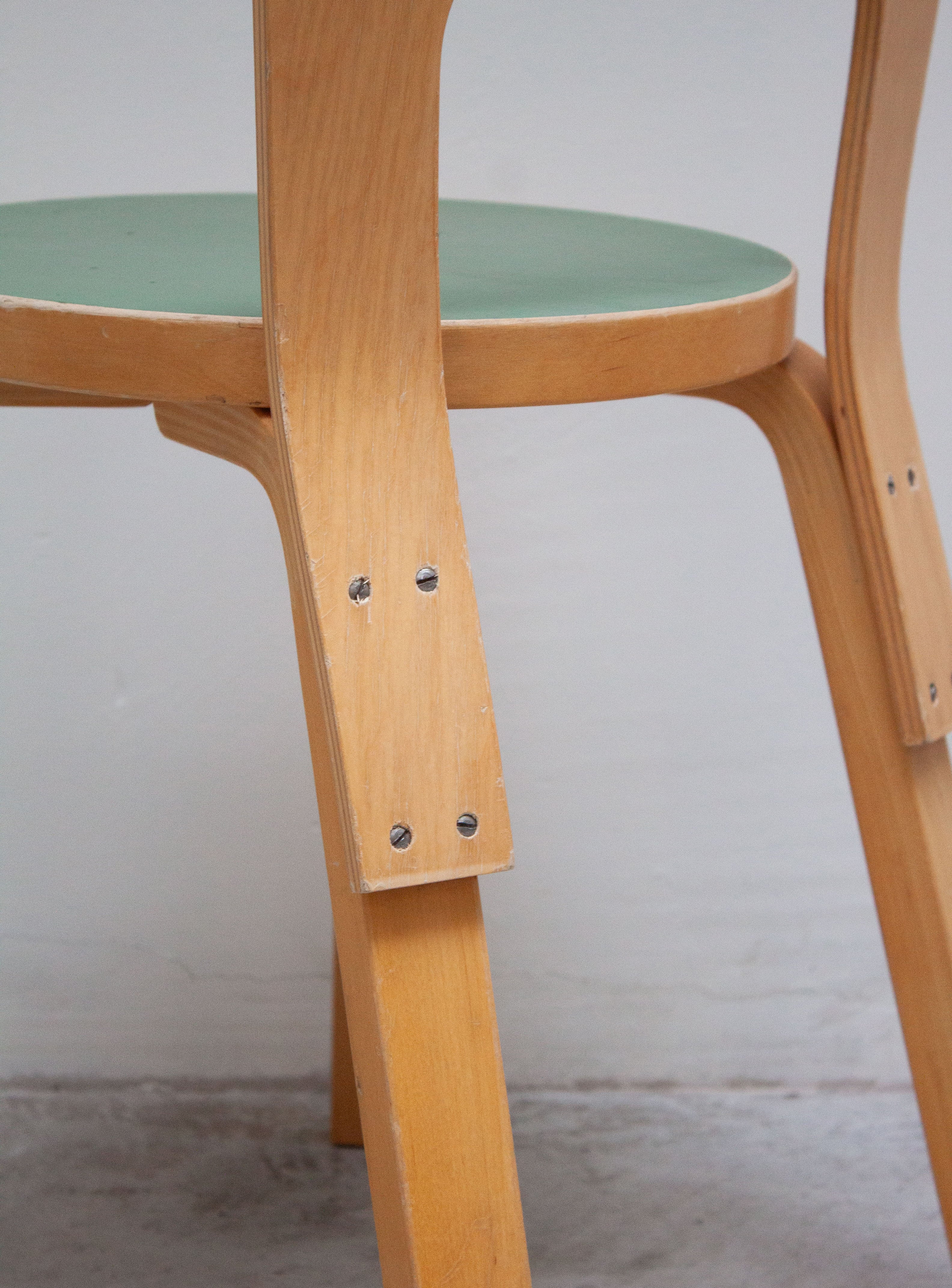 Artek Model 65 Chair by Alvar Aalto (Green) - Image 21